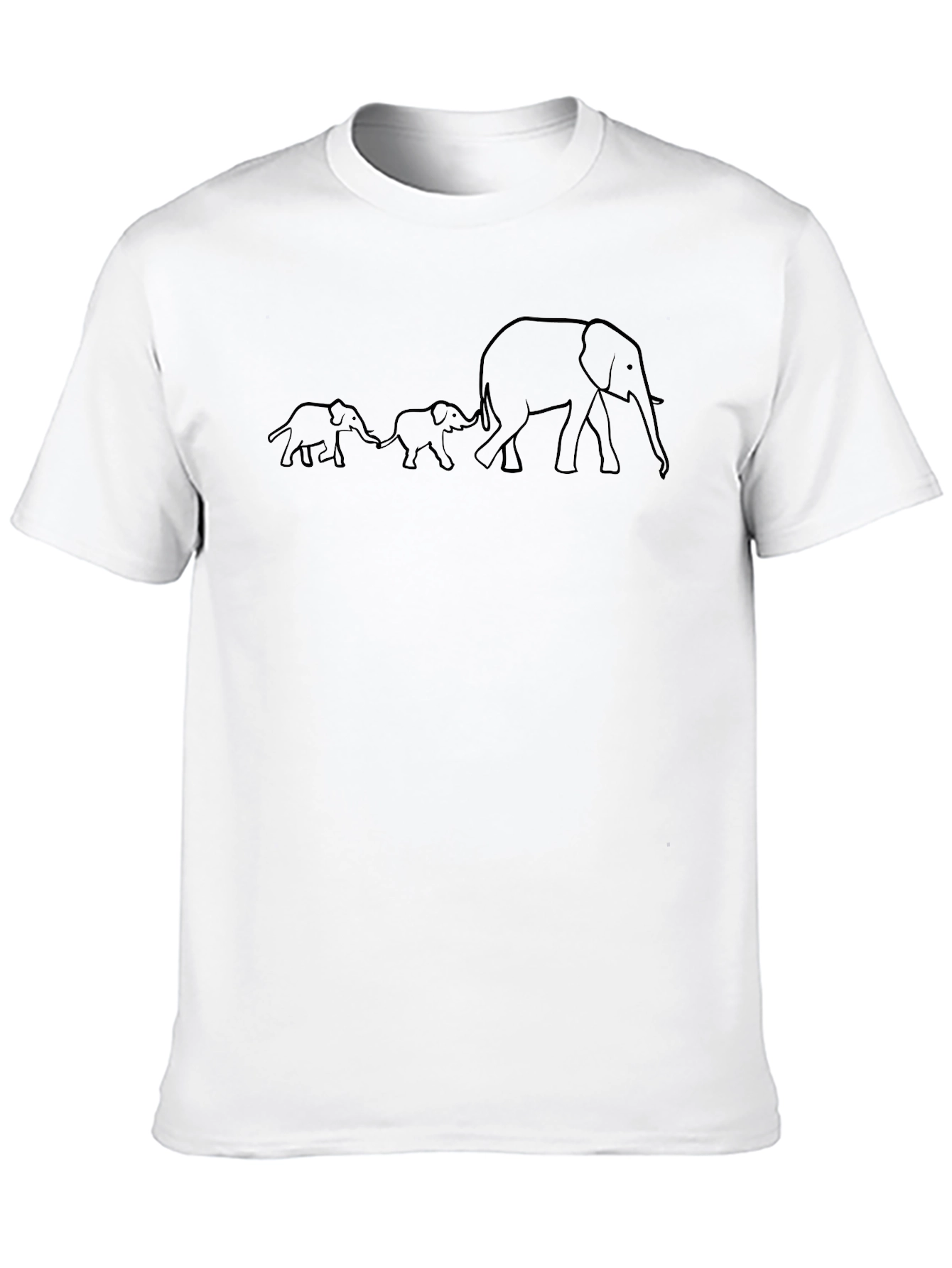 Elephant Family Graphic Print Tee - Black