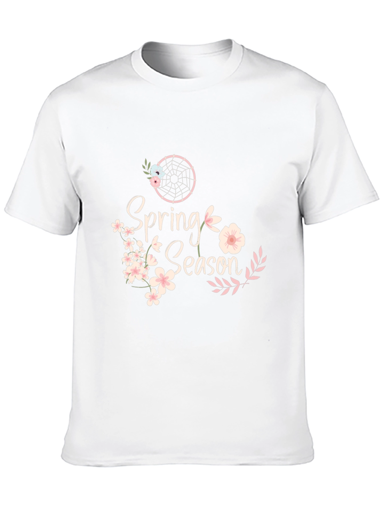 Spring Season Floral Graphic Black T-Shirt