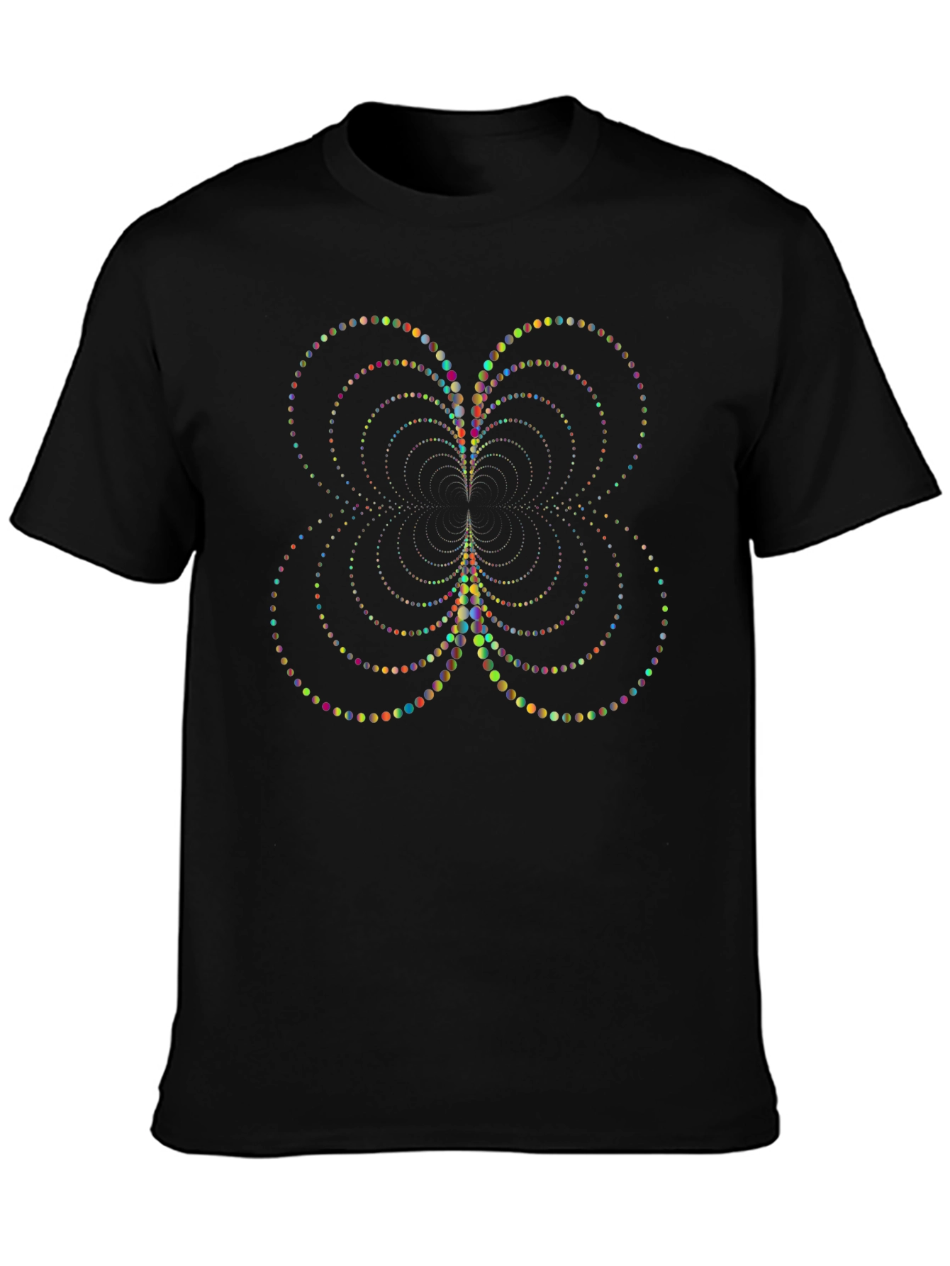 Abstract Dot Pattern Black T-Shirt