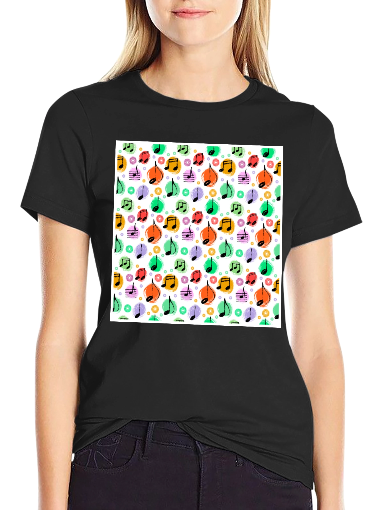 Funky Music Notes T-Shirt - Cool Graphic Tee