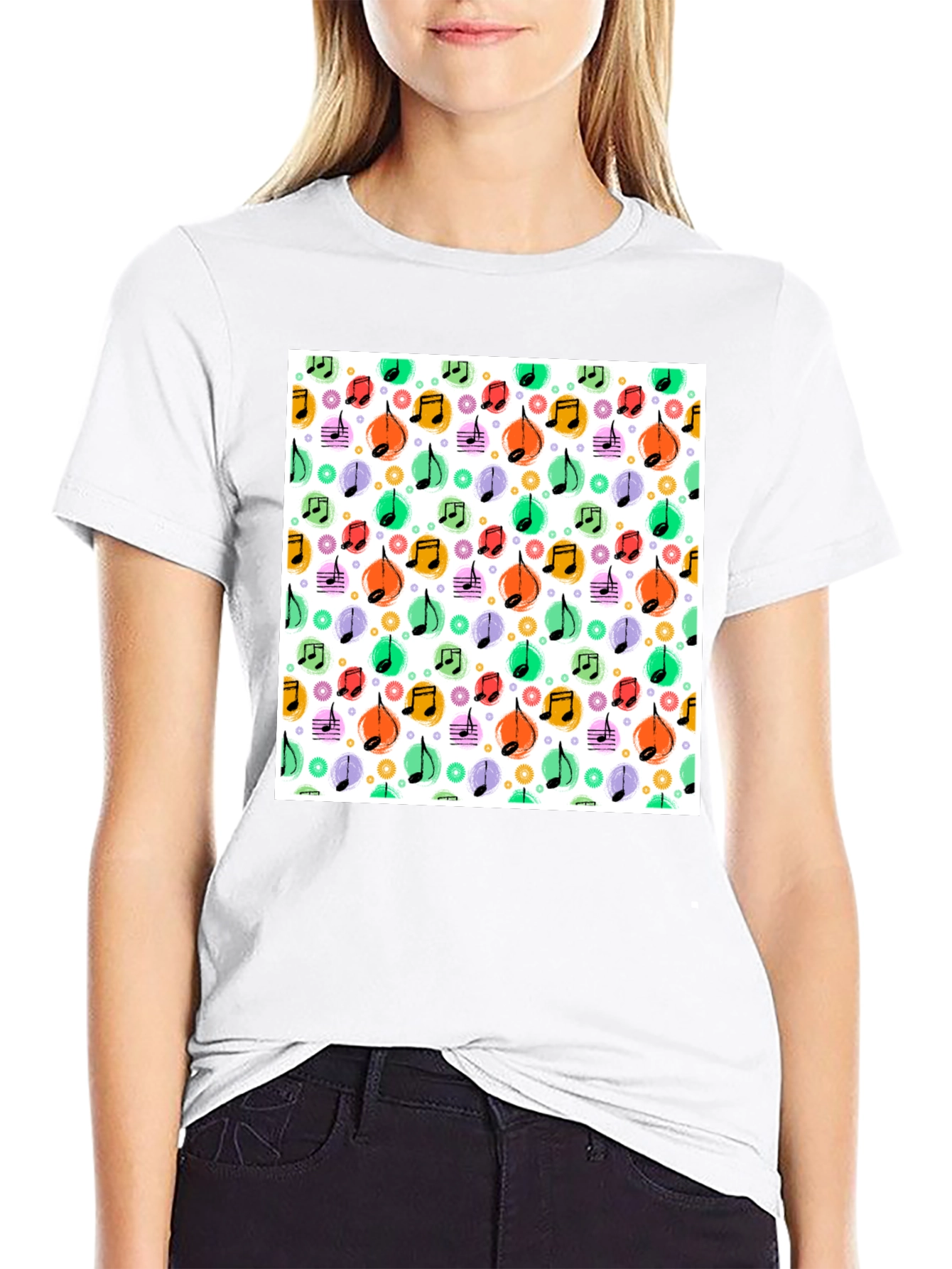 Funky Music Notes T-Shirt - Cool Graphic Tee