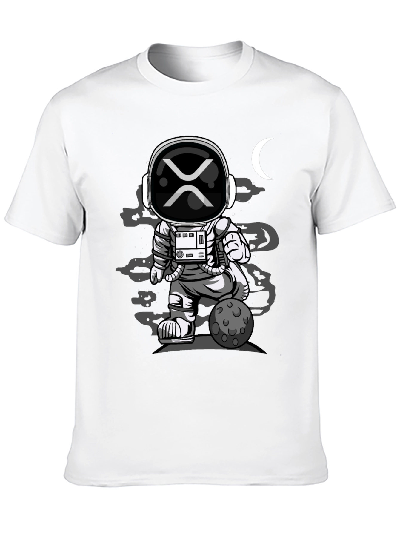 Astronaut XRP Moon T-Shirt - Crypto Space Tee