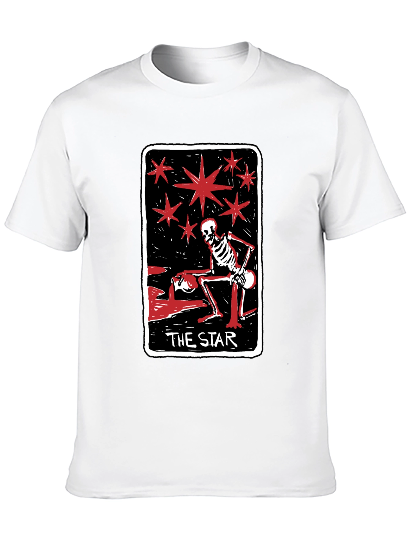 Skeleton The Star Tarot Card Graphic Tee