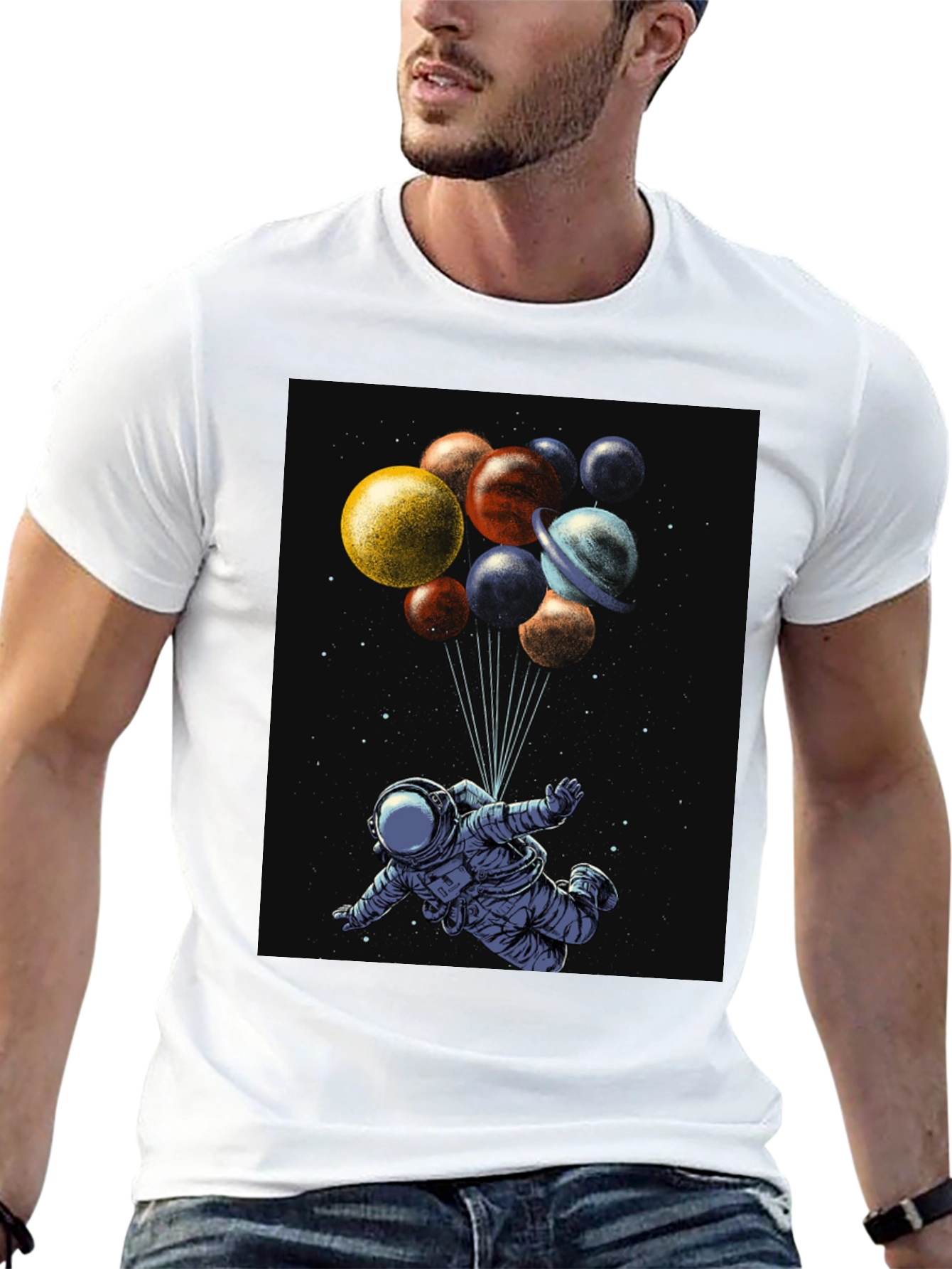 Astronaut Planets Graphic T-Shirt