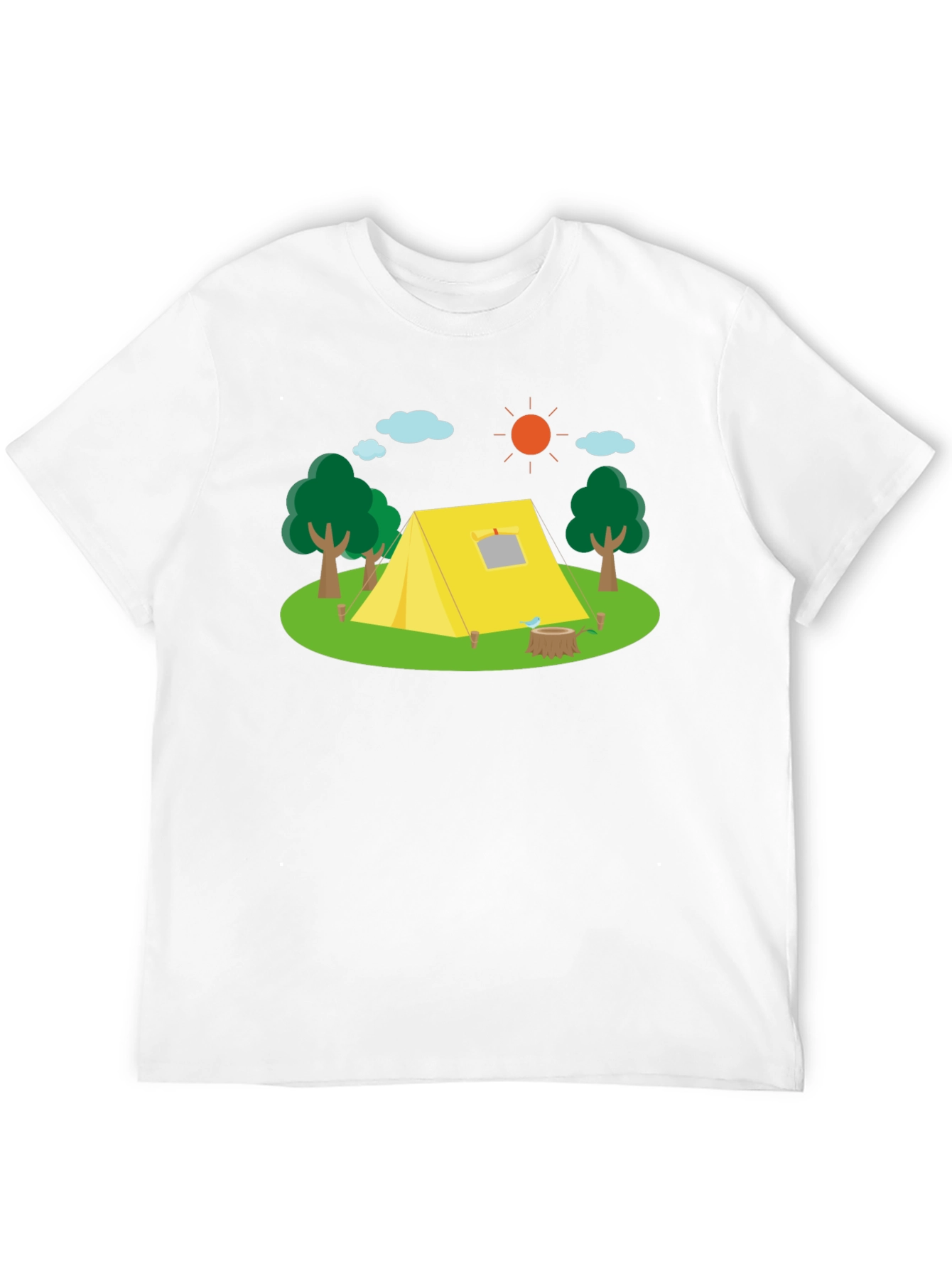 Camping Scene Black T-Shirt