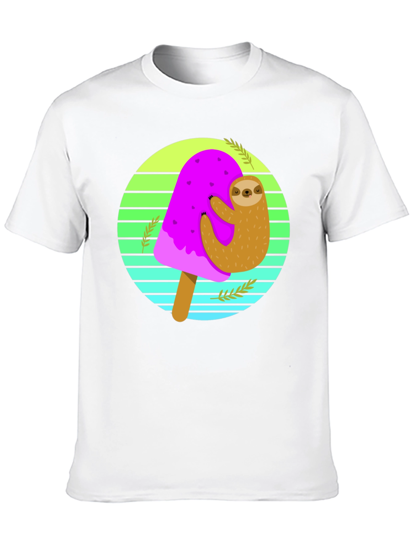 Sloth Ice Cream Graphic Tee - Comfy Cotton Blend