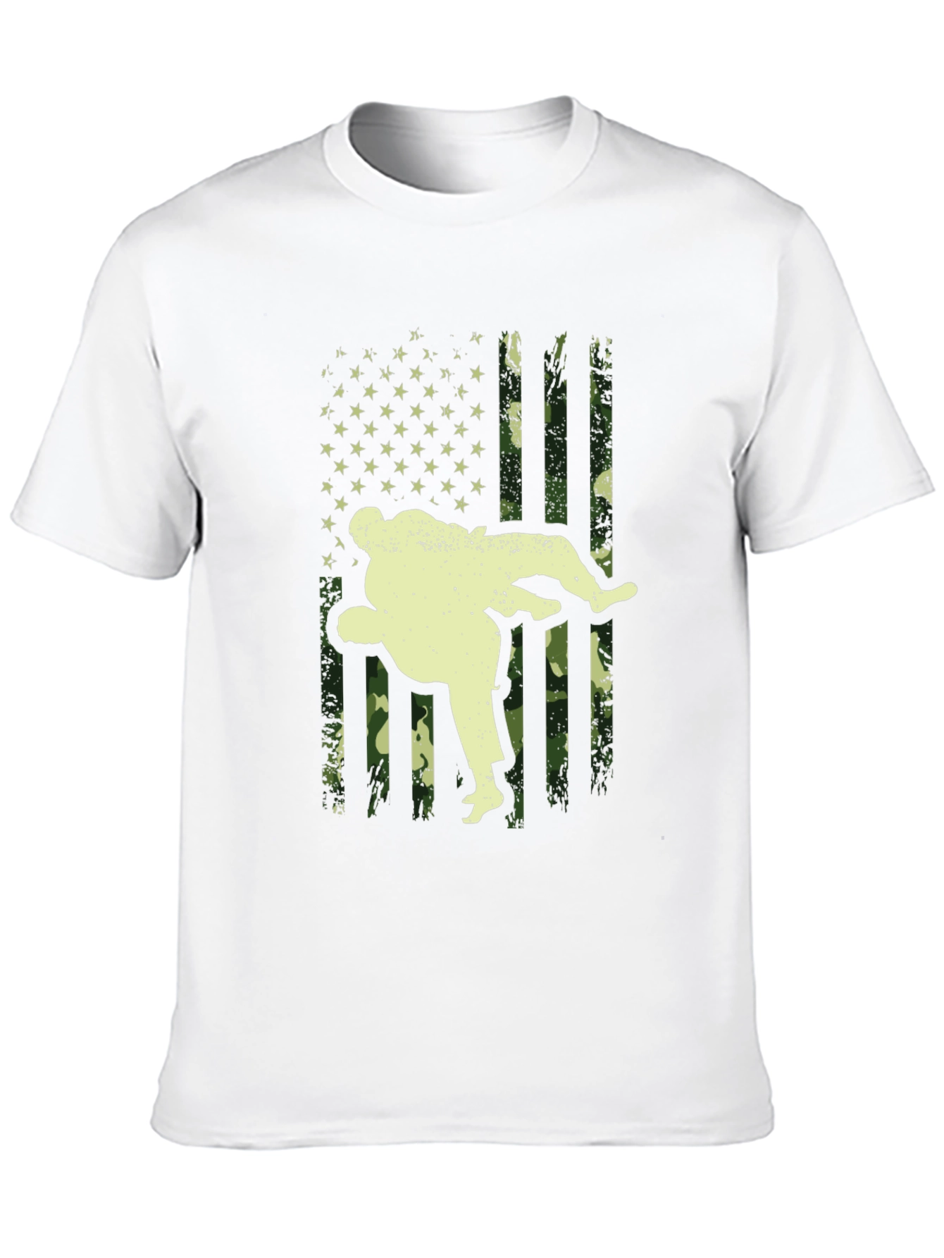 Wrestling USA Flag Camo Print T-Shirt