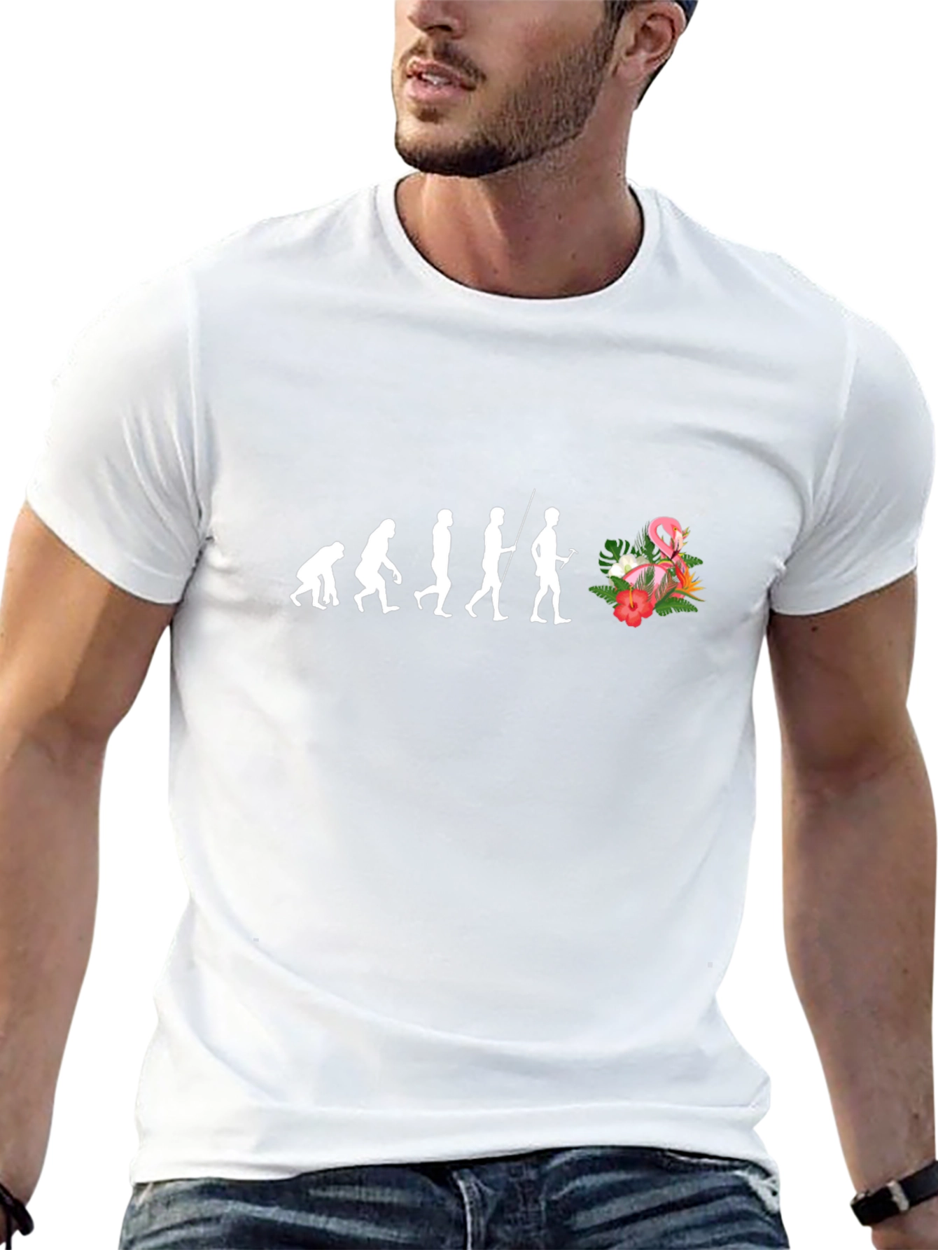 Evolution of Flamingo Lover Black T-Shirt