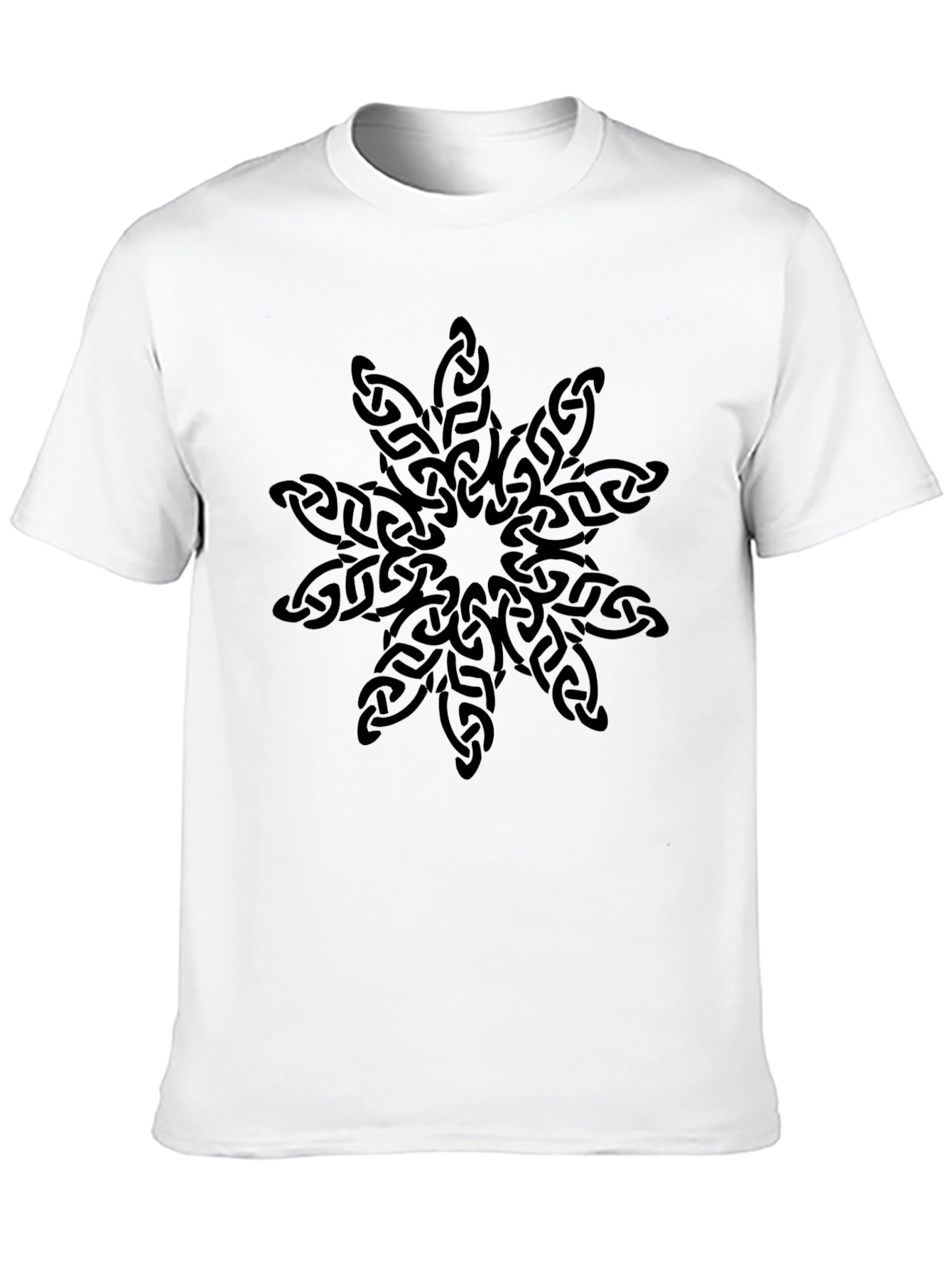Mens Black T-Shirt with Celtic Knot Design