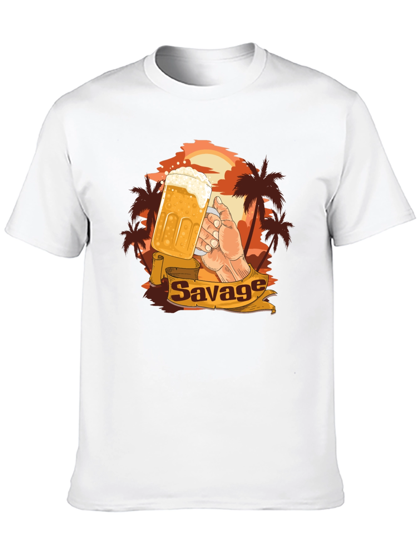 Savage Beer Graphic Tee - Tropical Sunset