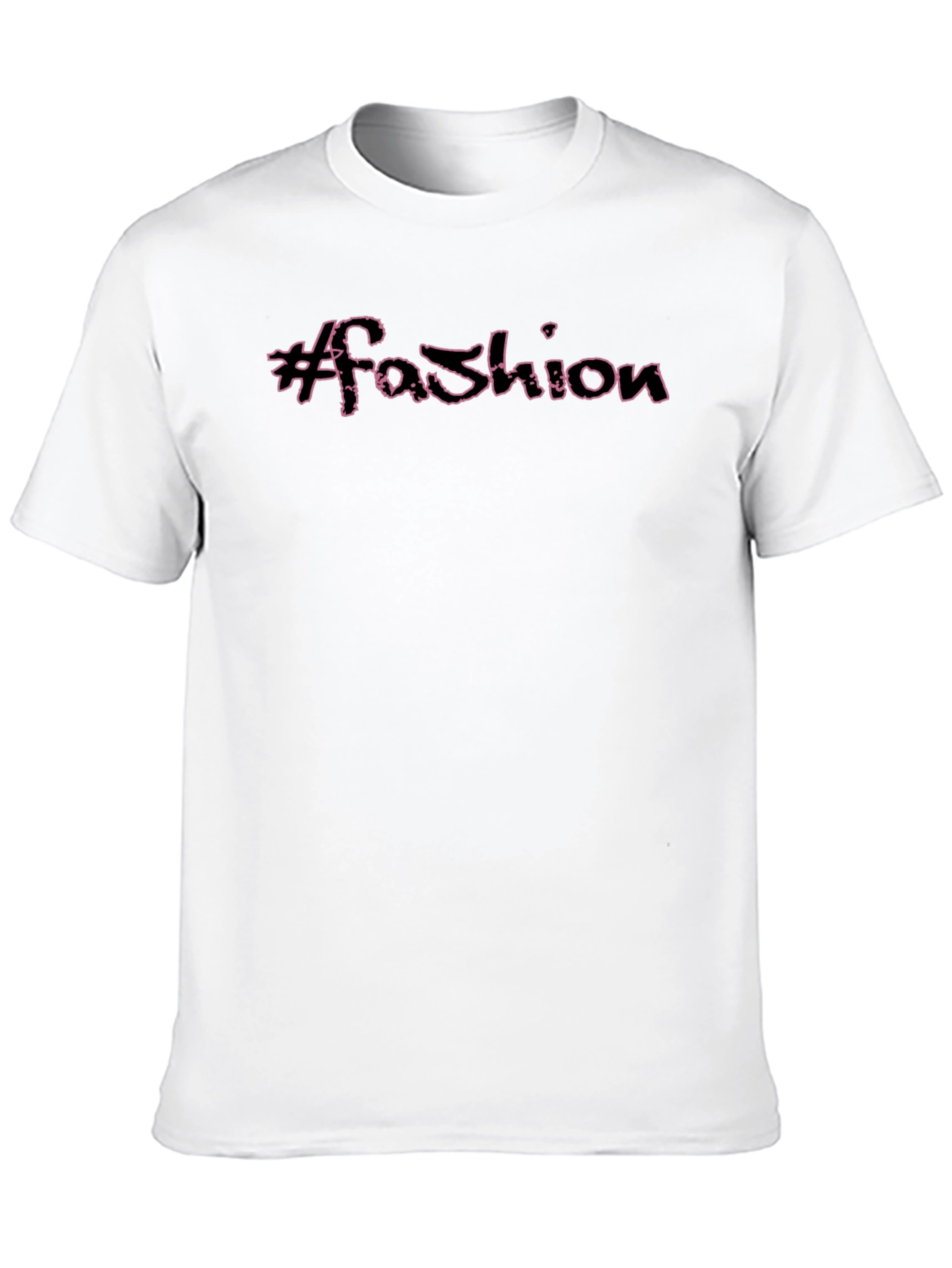 #Fashion Black Graphic Tee - Trendy Casual Style
