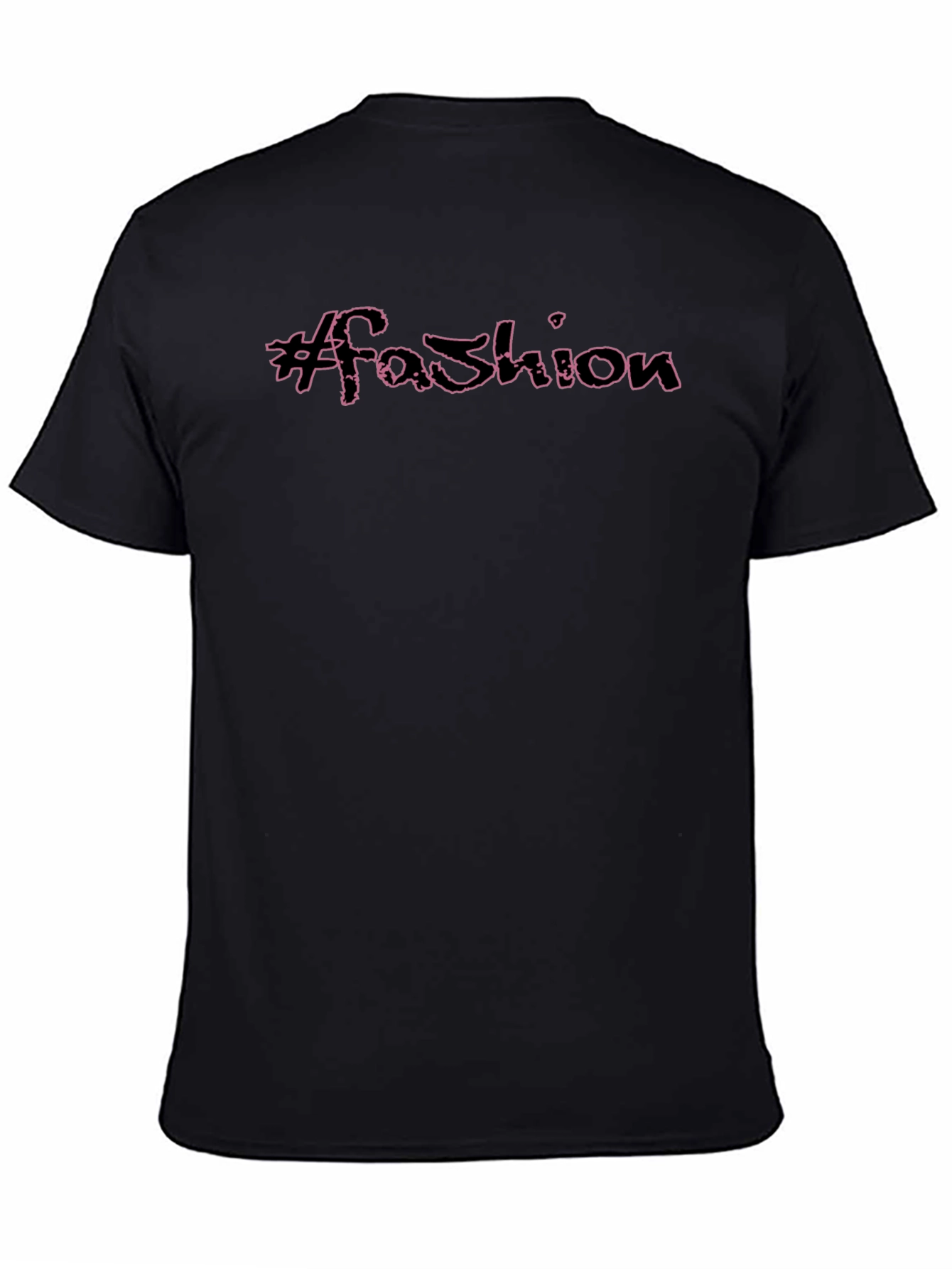 #Fashion Black Graphic Tee - Trendy Casual Style