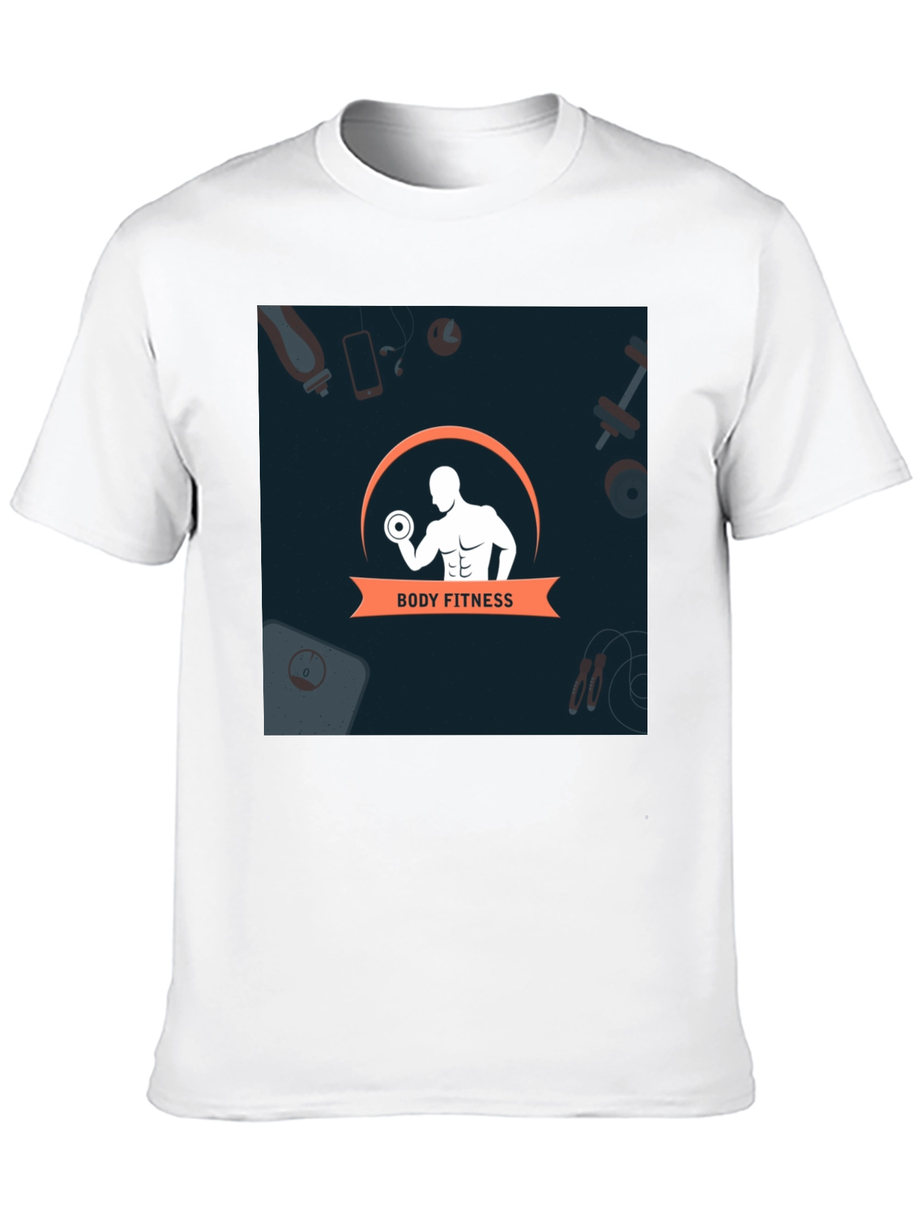 Mens Black Body Fitness Graphic T-Shirt