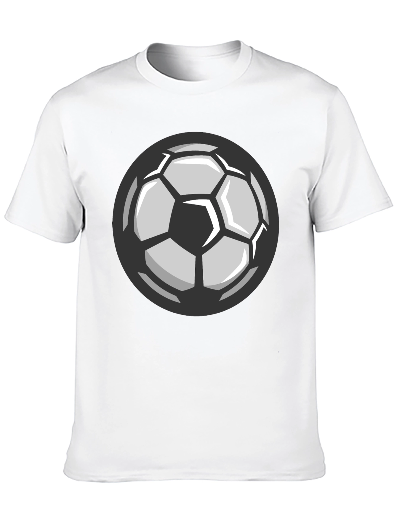 Soccer Ball Graphic Tee - Black Cotton T-Shirt