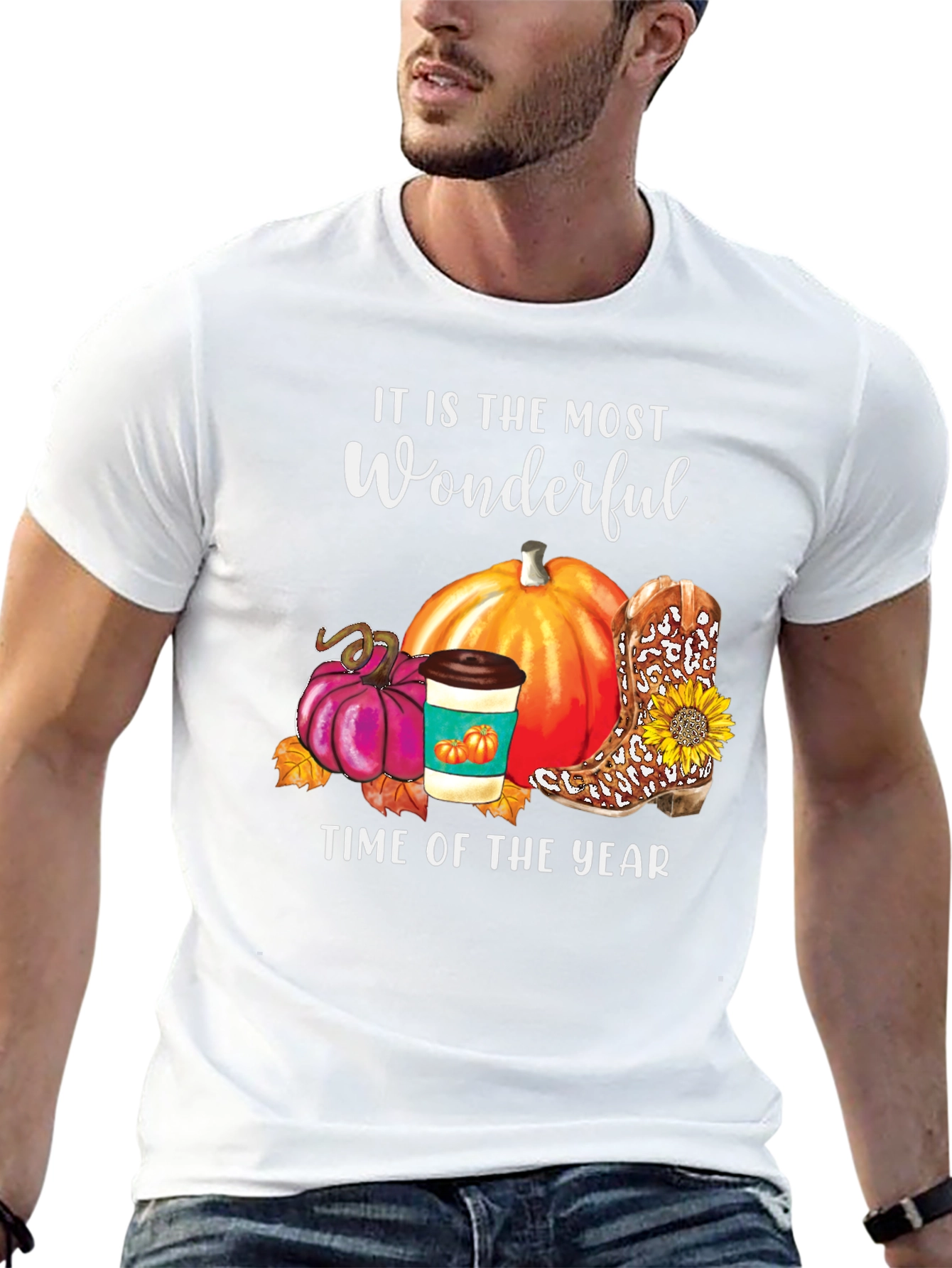 Fall Wonderful Time T-Shirt Pumpkin Latte Boot