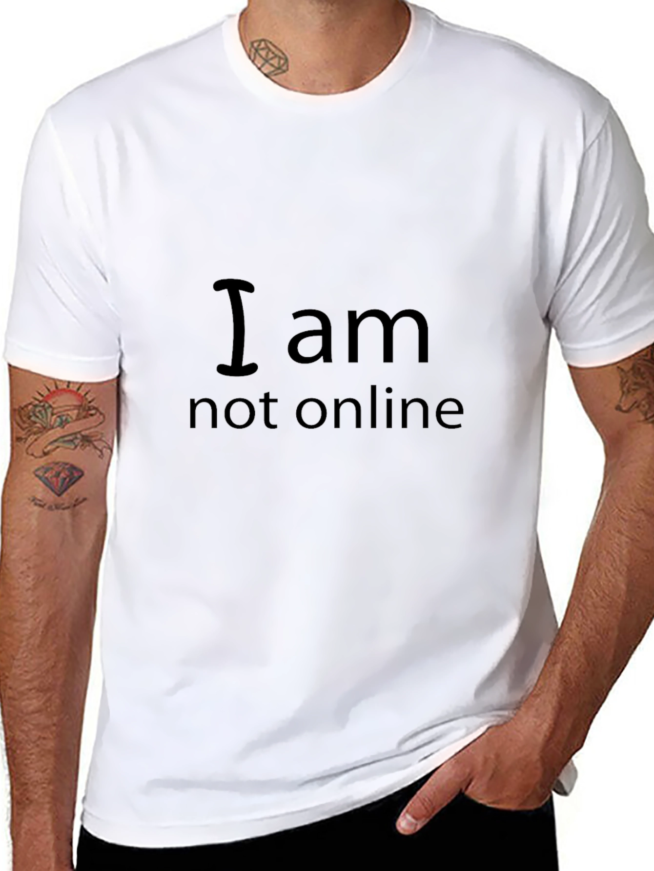 I am Not Online Graphic Tee - Casual Style