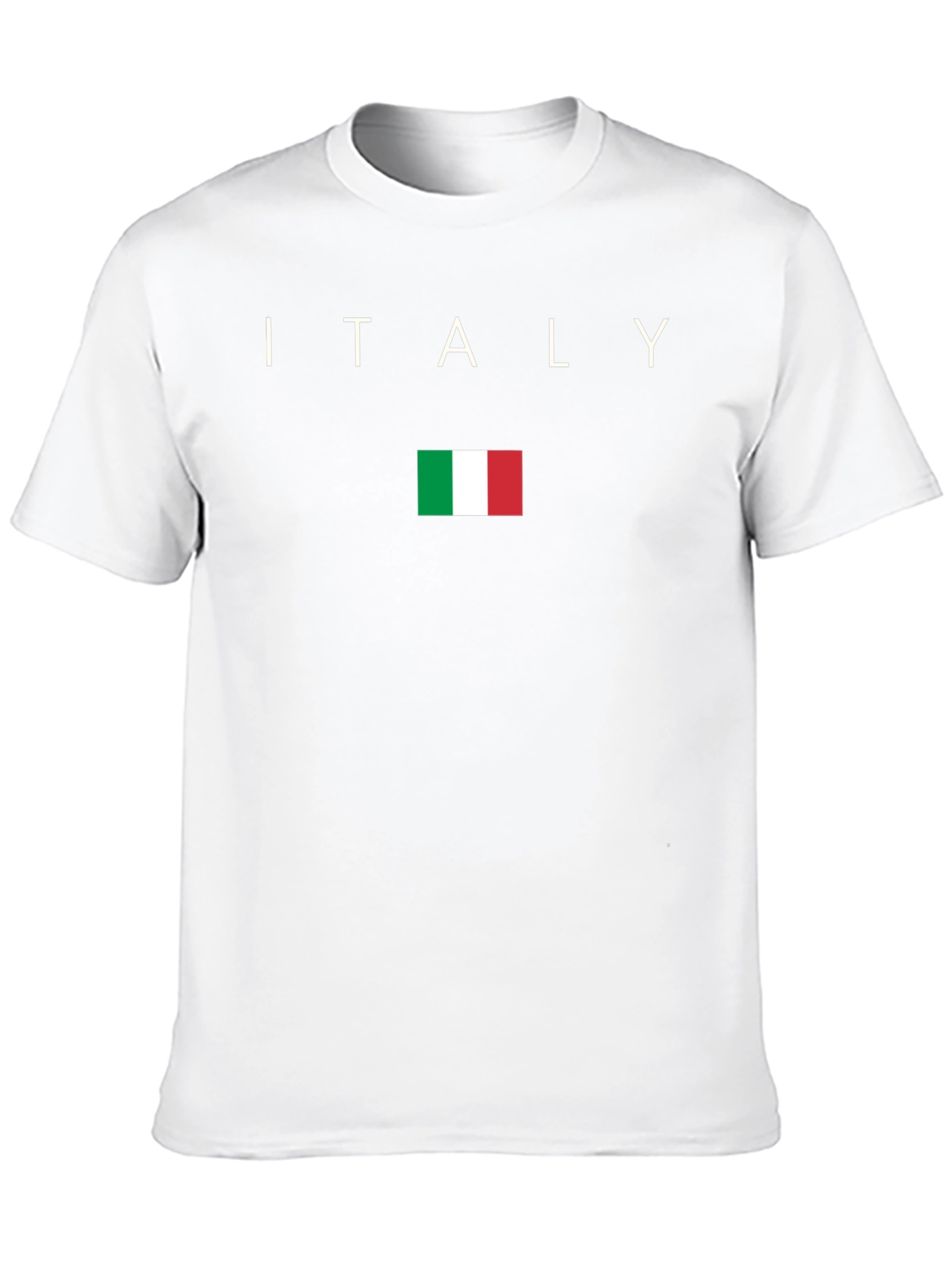 Italy Flag Graphic Tee - Black Cotton T-Shirt