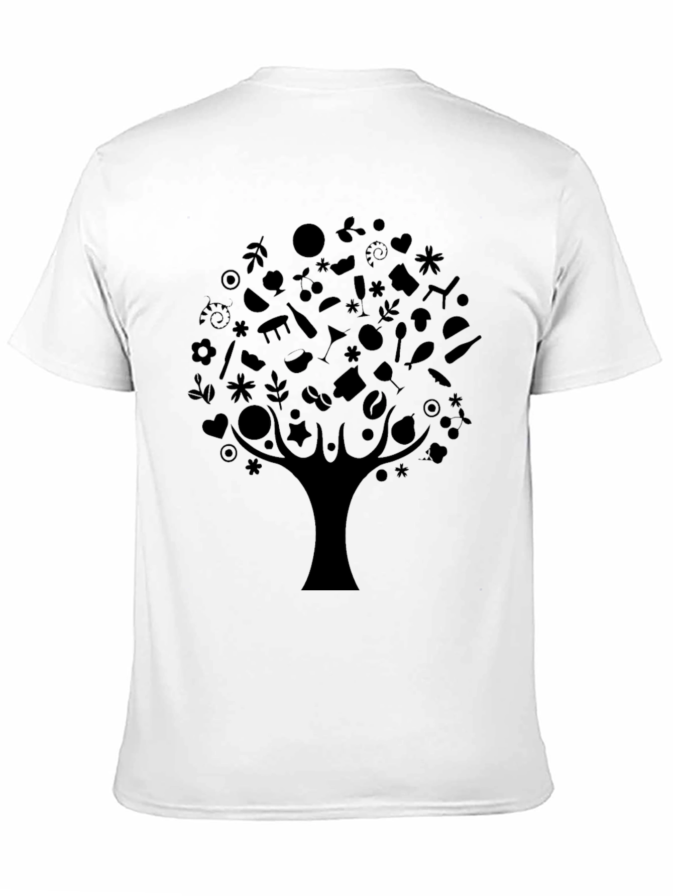 Abstract Tree Design Black T-Shirt