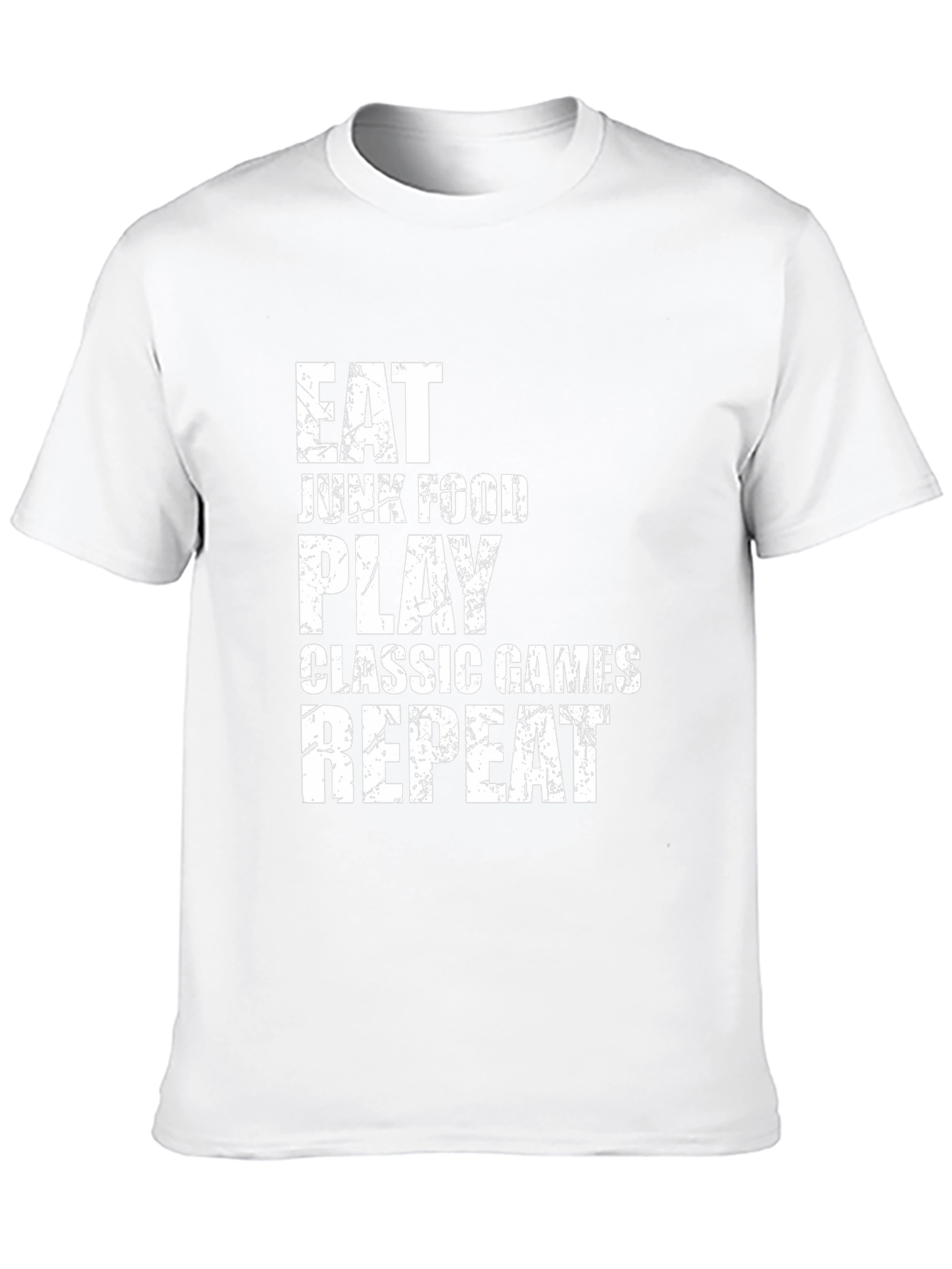 Eat Junk Food Play Games Black Graphic Tee