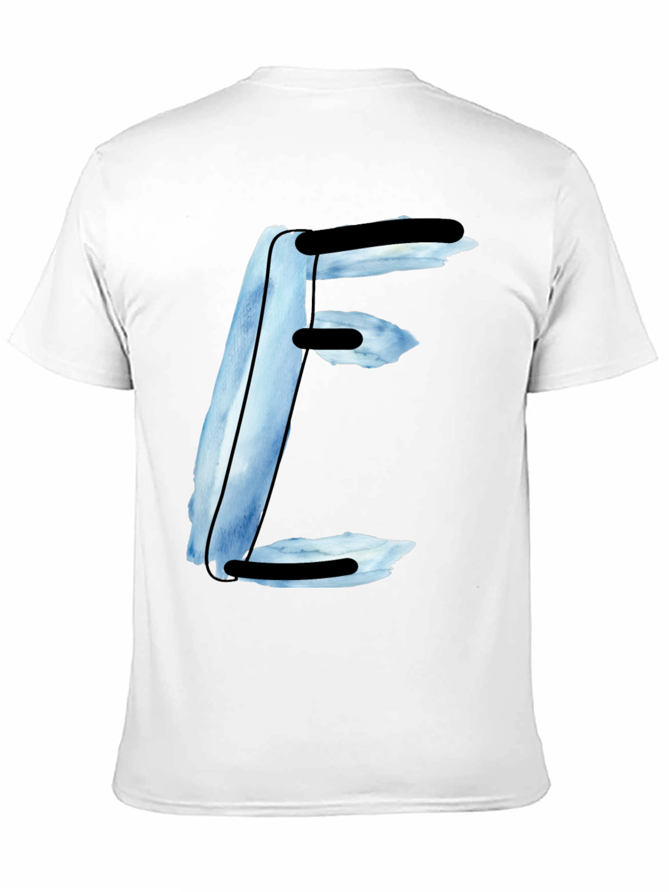 Abstract E Letter Black T-Shirt