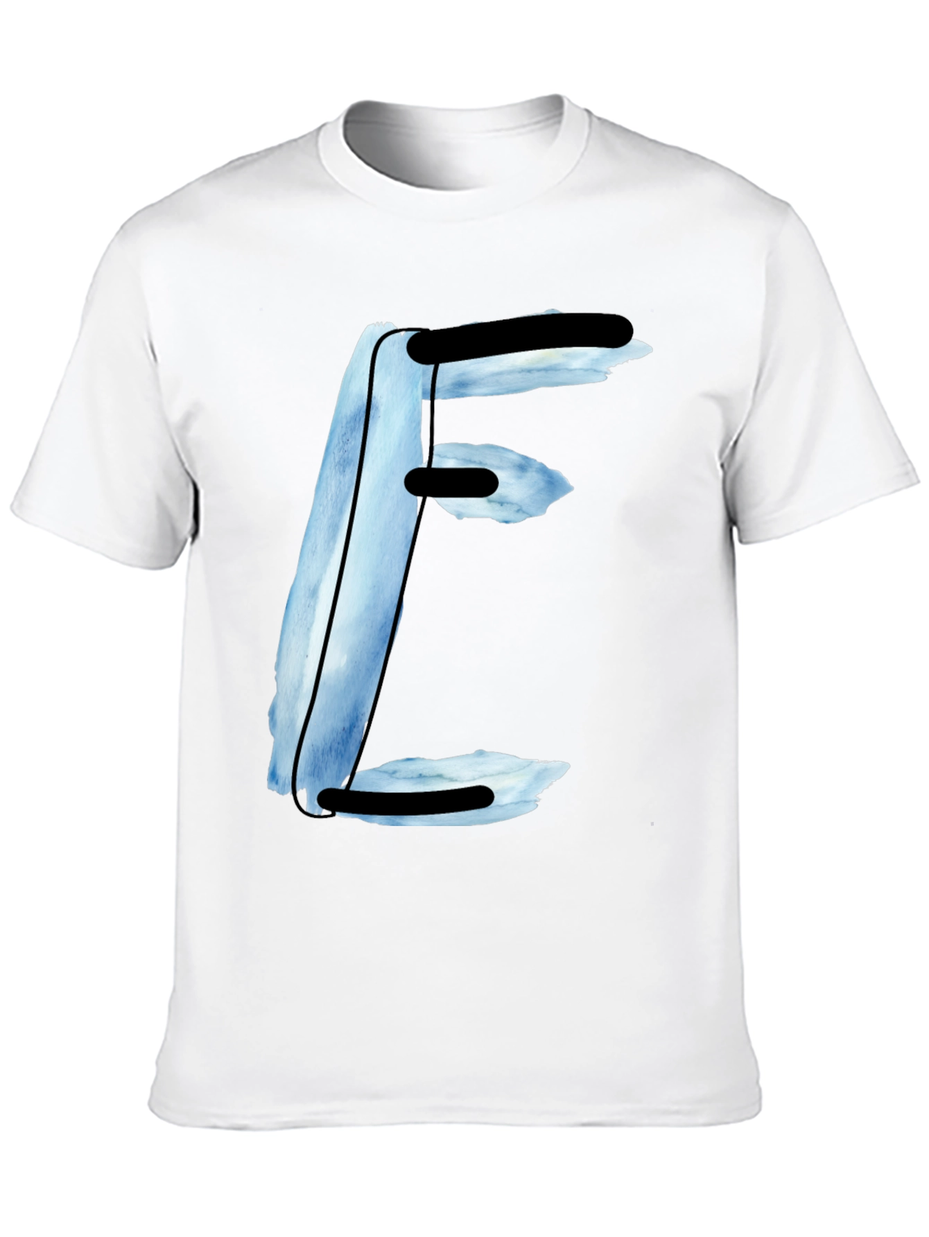 Abstract E Letter Black T-Shirt
