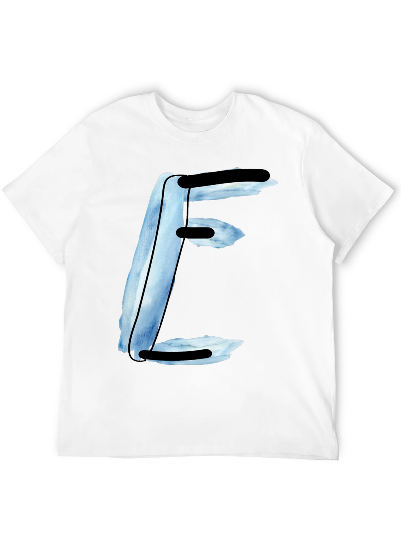 Abstract E Letter Black T-Shirt