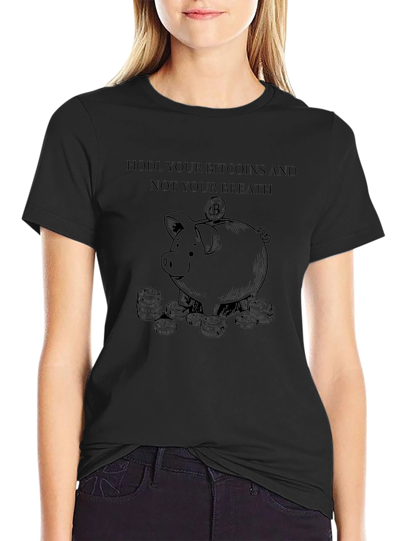 HODL Bitcoin T-Shirt - Piggy Bank Crypto Tee