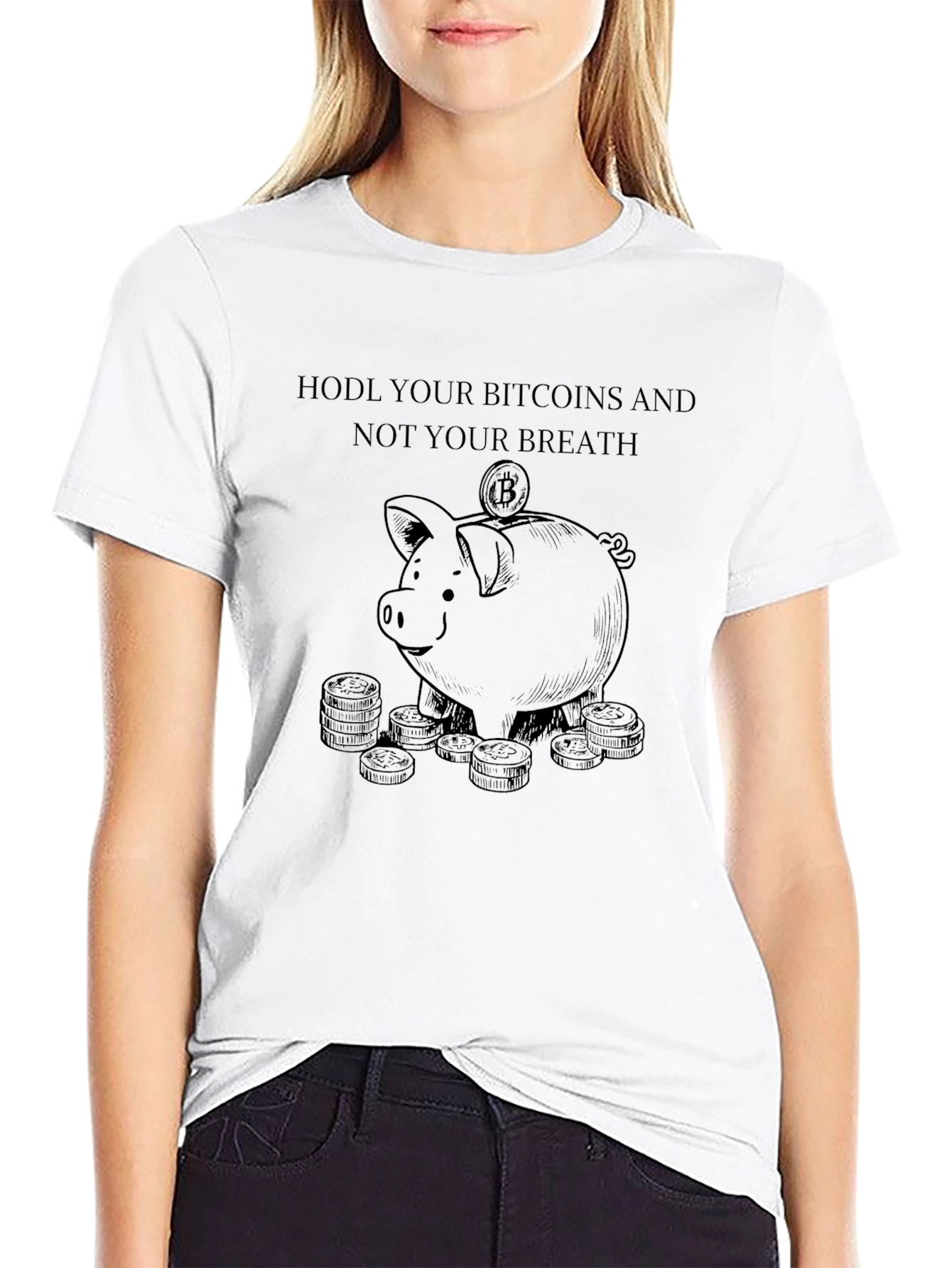 HODL Bitcoin T-Shirt - Piggy Bank Crypto Tee
