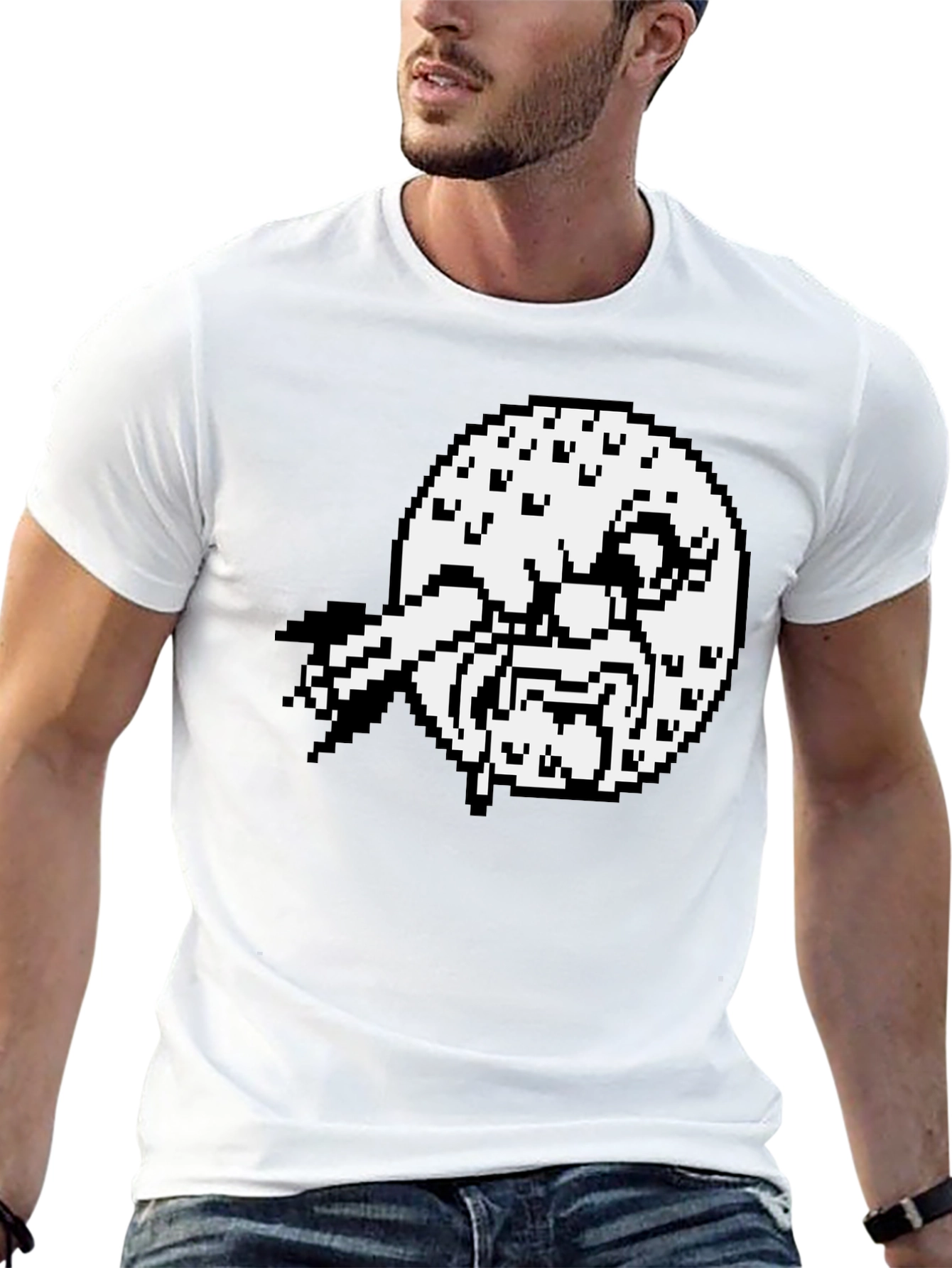 Pixel Art Graphic Tee - Black