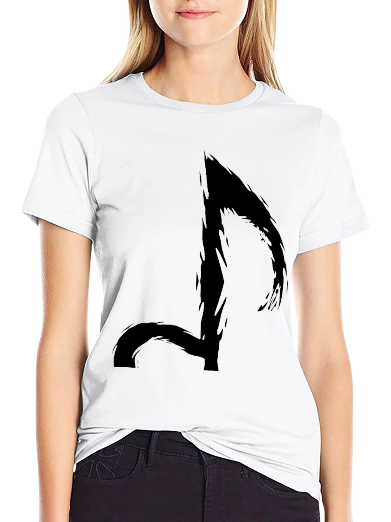 Abstract Music Note Black T-Shirt