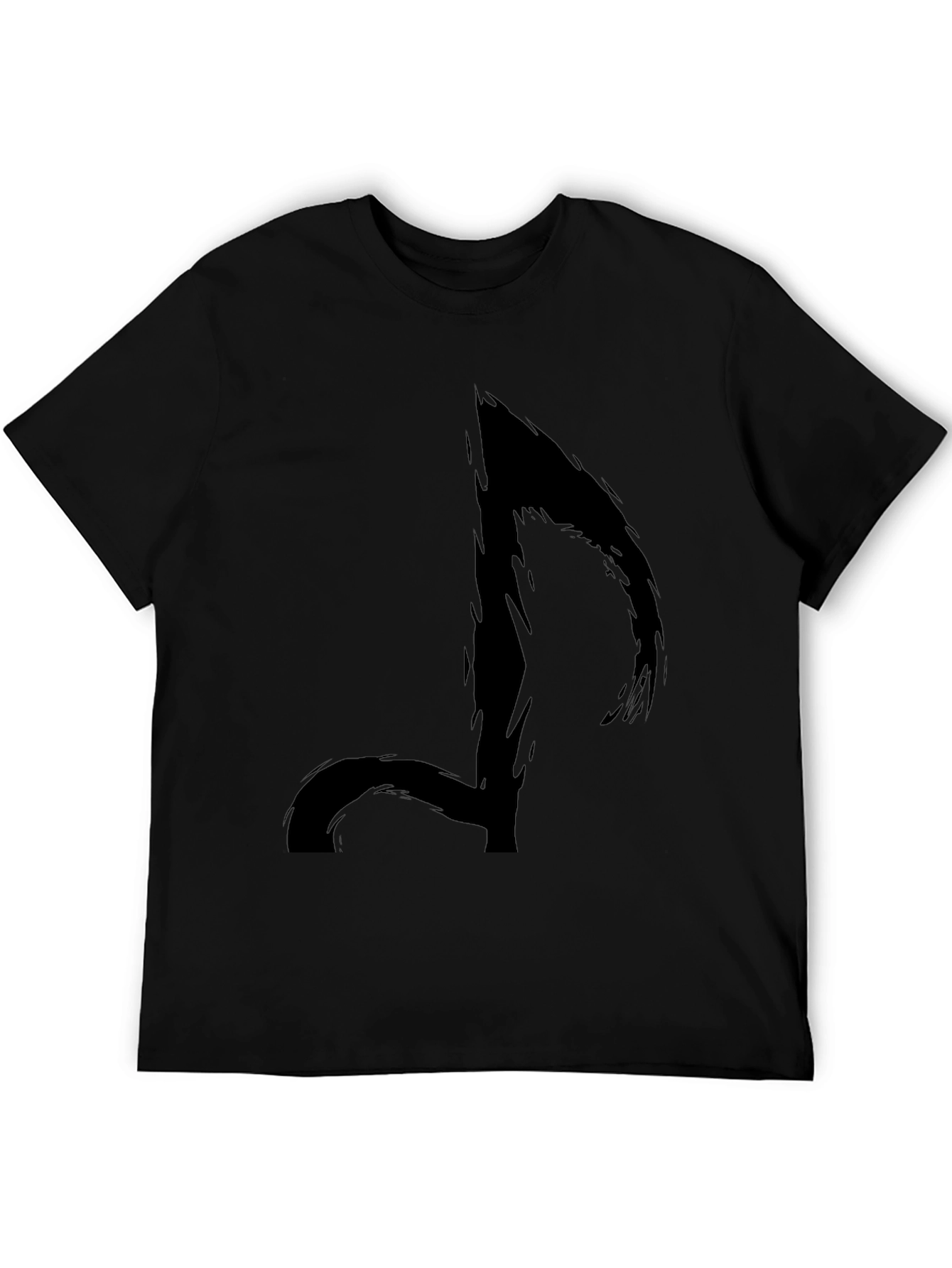 Abstract Music Note Black T-Shirt