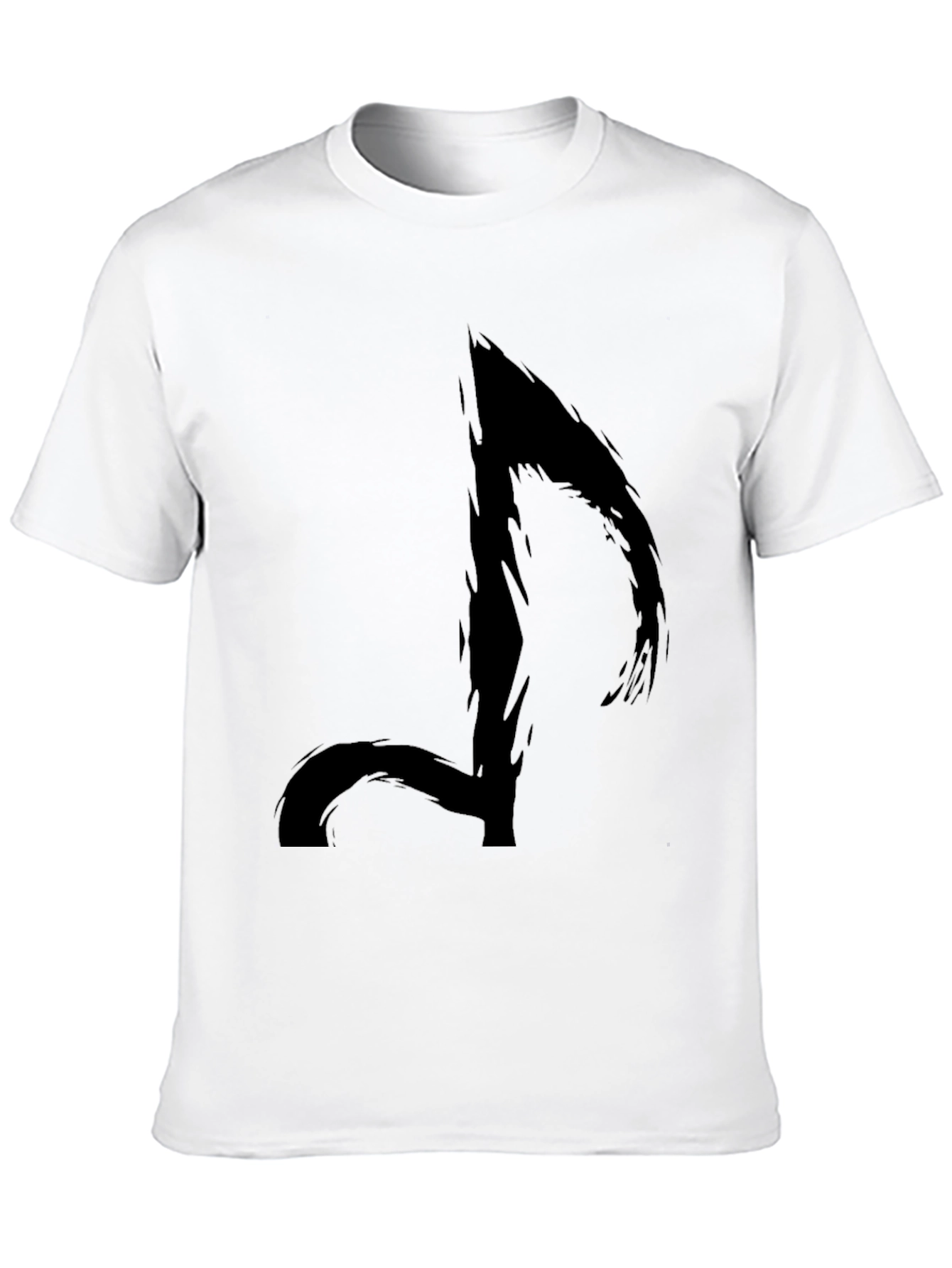 Abstract Music Note Black T-Shirt