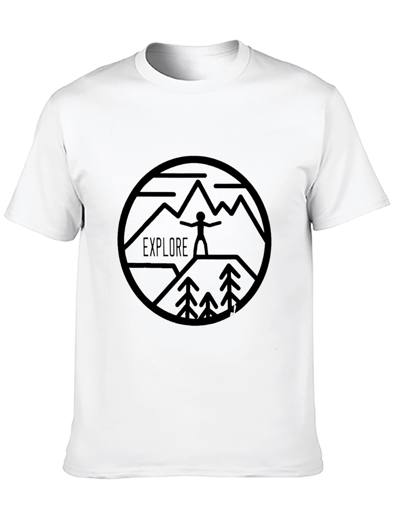 Explore Adventure Tee - Black Graphic Print Shirt