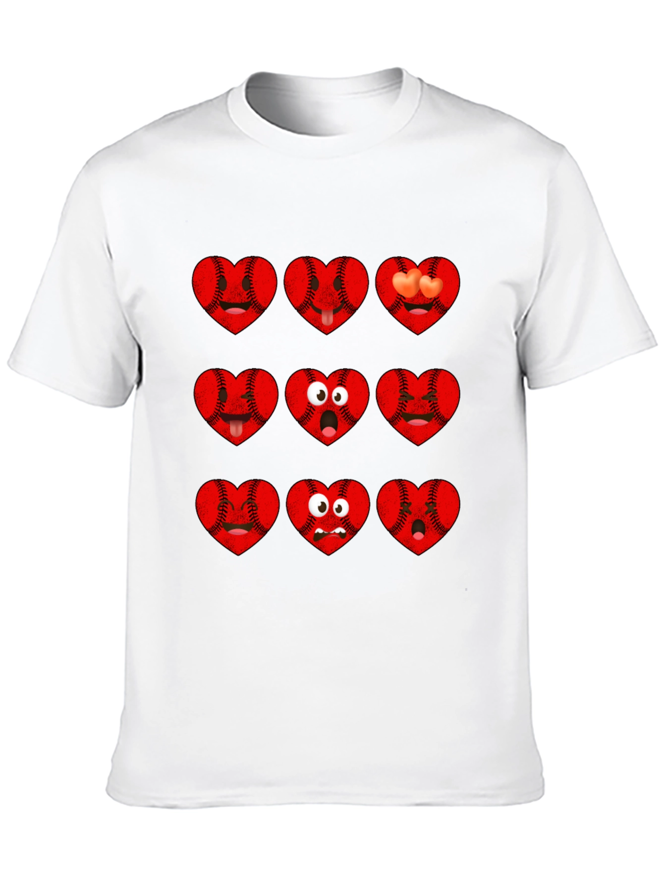 Baseball Heart Emoji Graphic T-Shirt