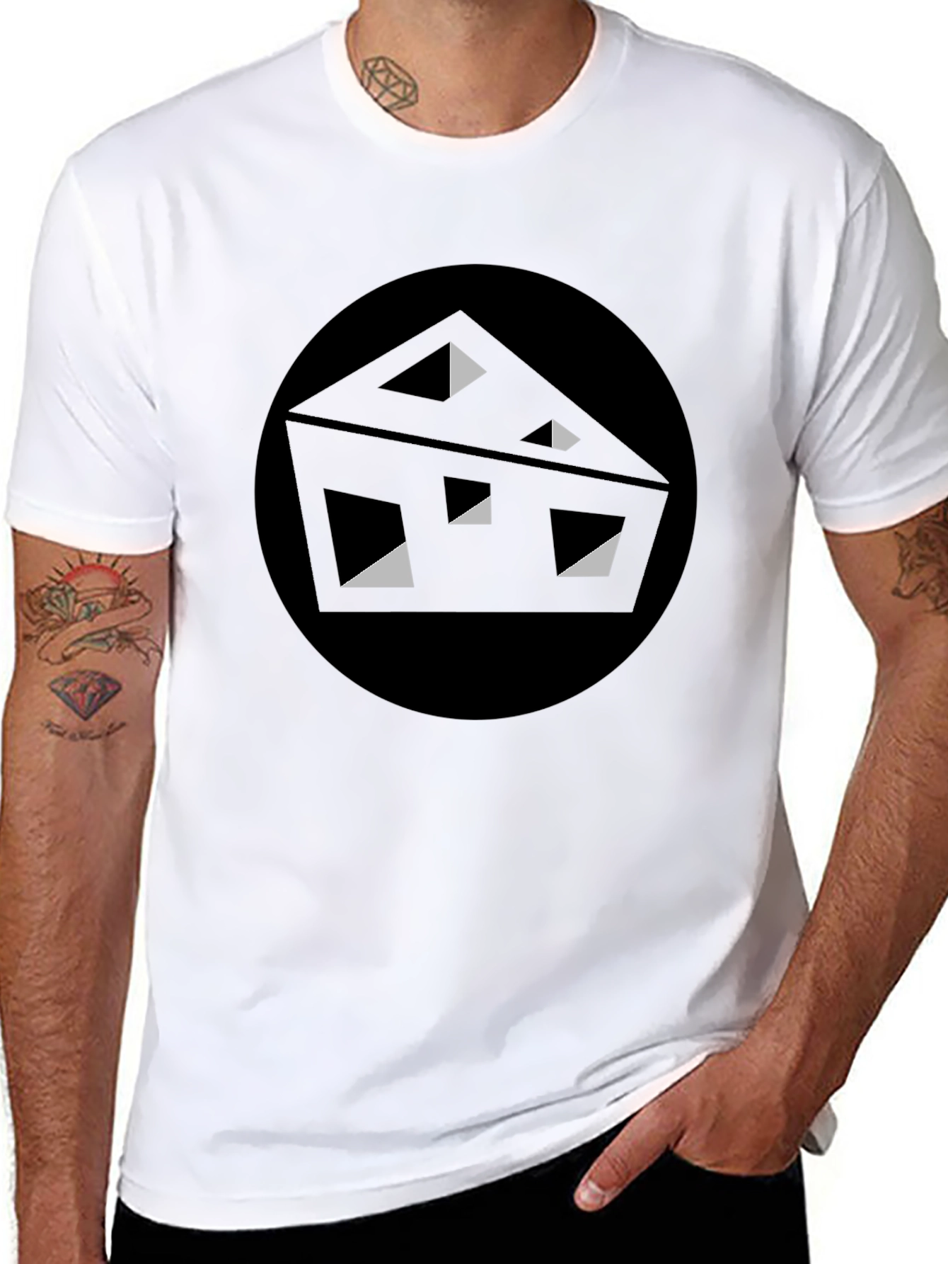 Abstract Cheese Graphic Tee - Black T-Shirt