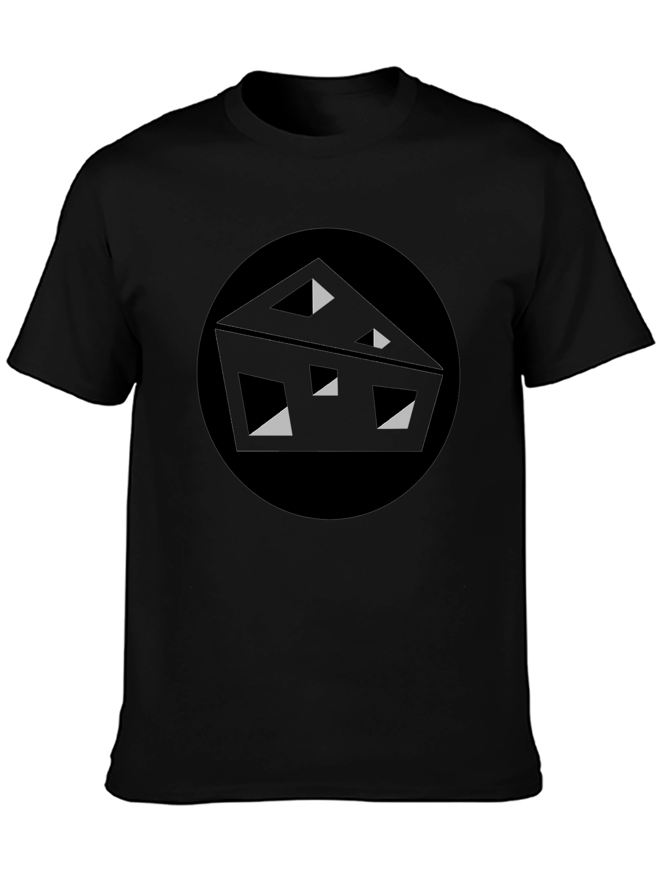 Abstract Cheese Graphic Tee - Black T-Shirt