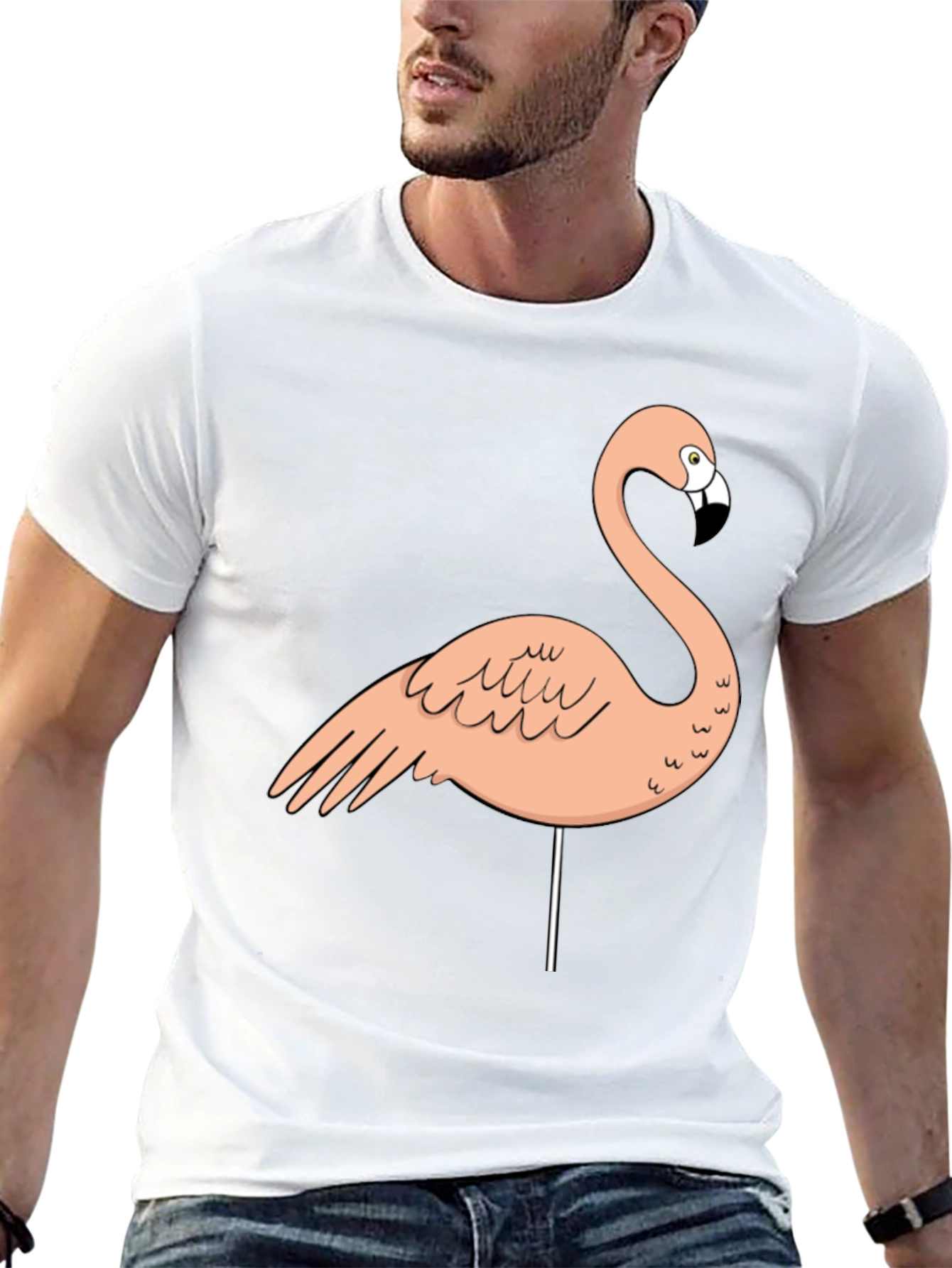 Funny Flamingo Graphic Tee - Black