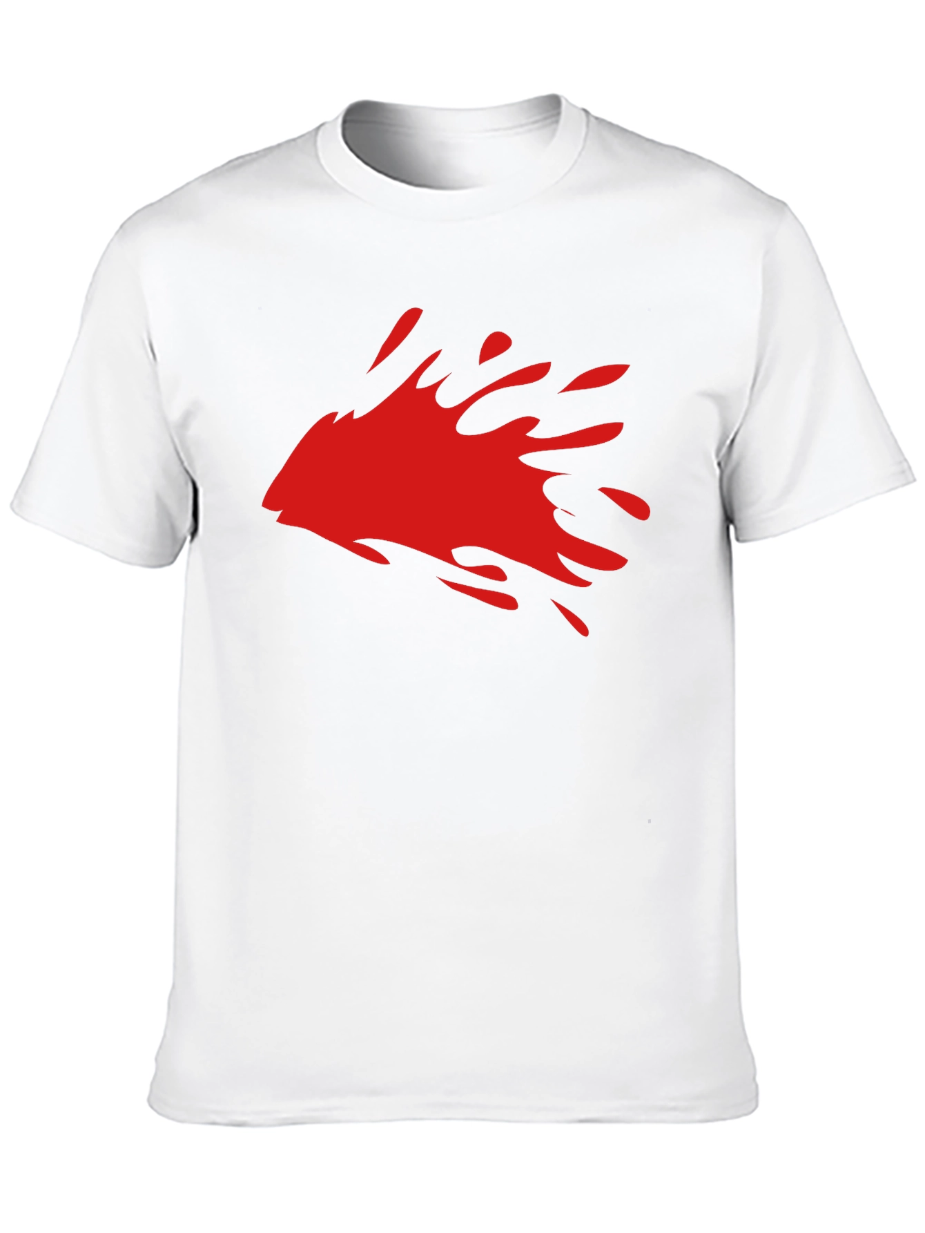 Mens Black T-Shirt with Red Splash Graphic