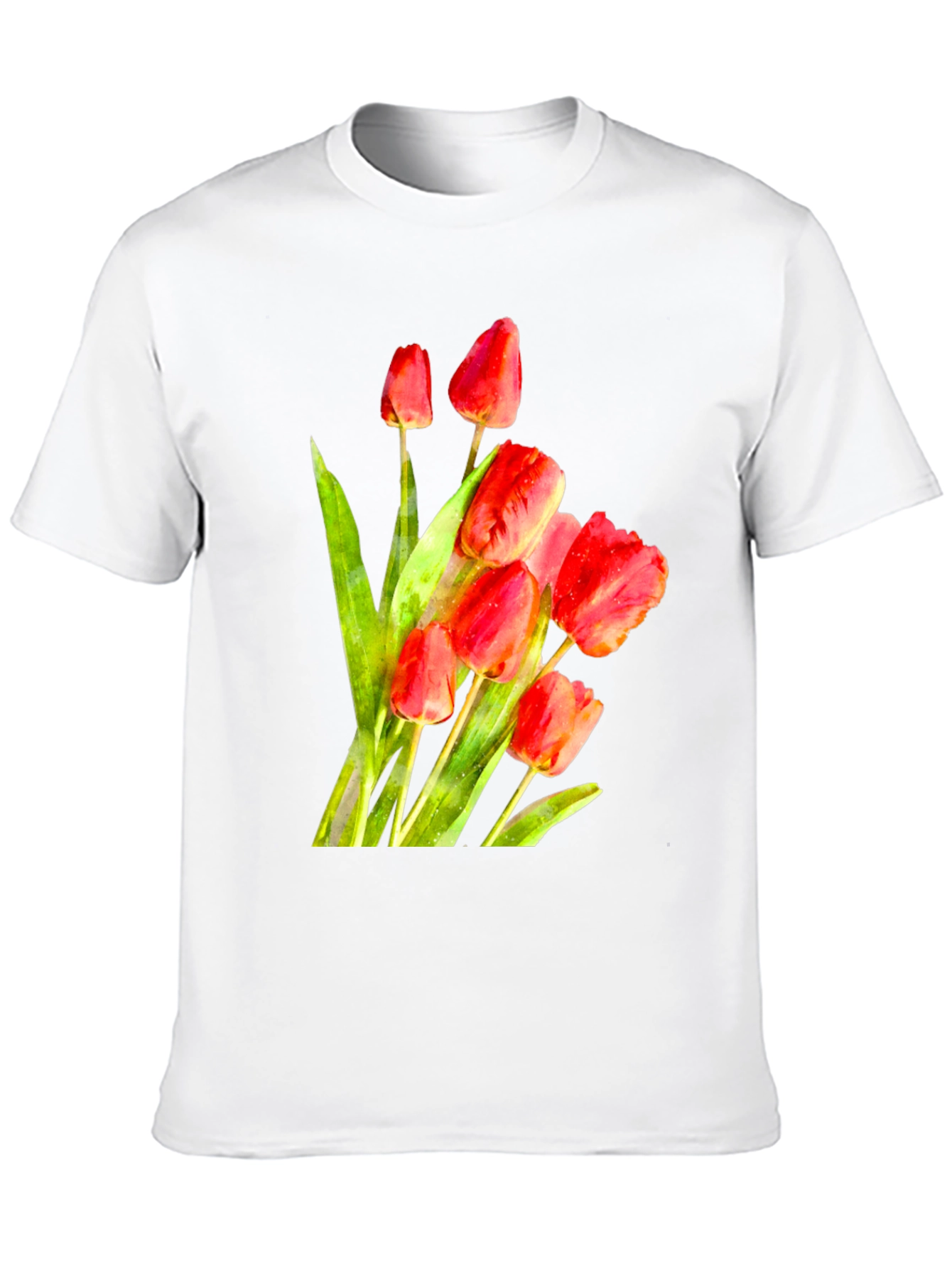 Tulip Bouquet Graphic Tee - Stylish Floral Print