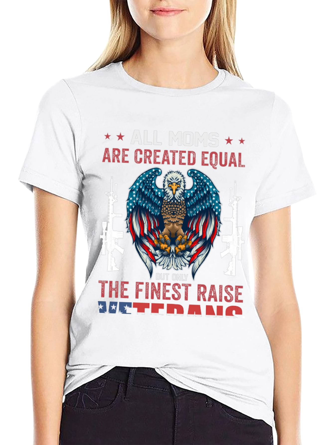 All Moms Veteran Eagle Graphic Tee