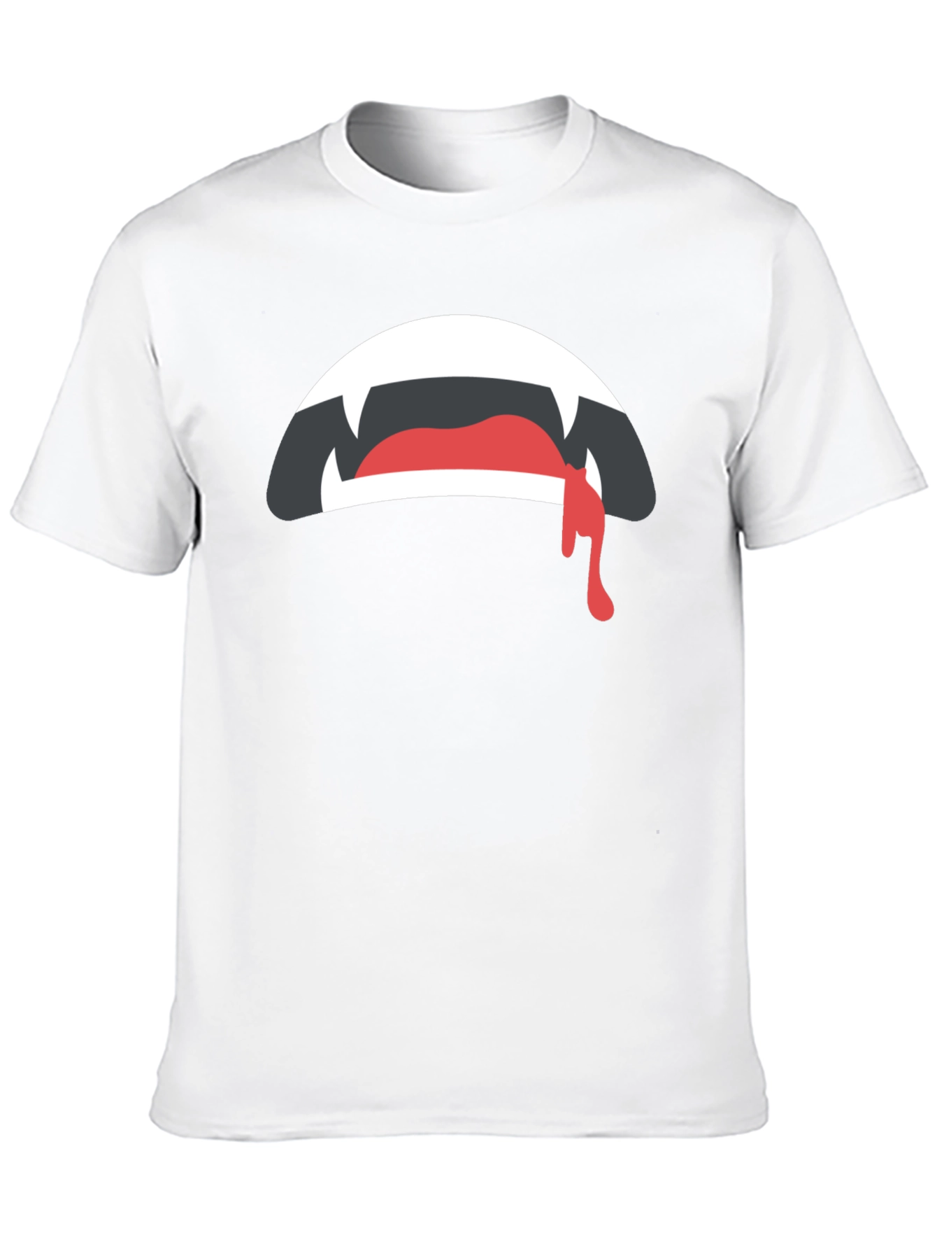 Vampire Mouth Graphic Tee - Black Cotton T-Shirt