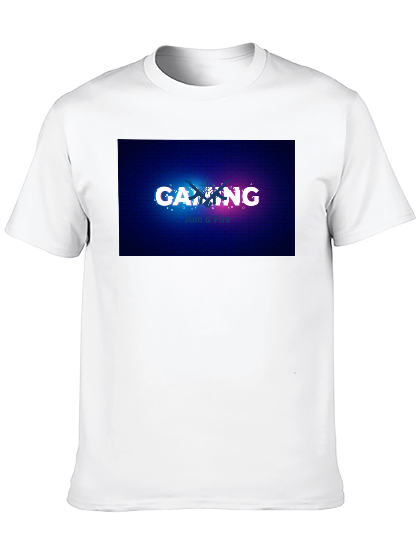 Gaming Aim & Fire Graphic T-Shirt - Black