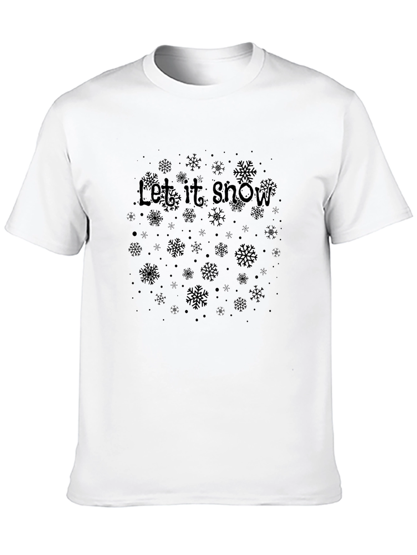 Let it Snow Festive Graphic Tee - Black