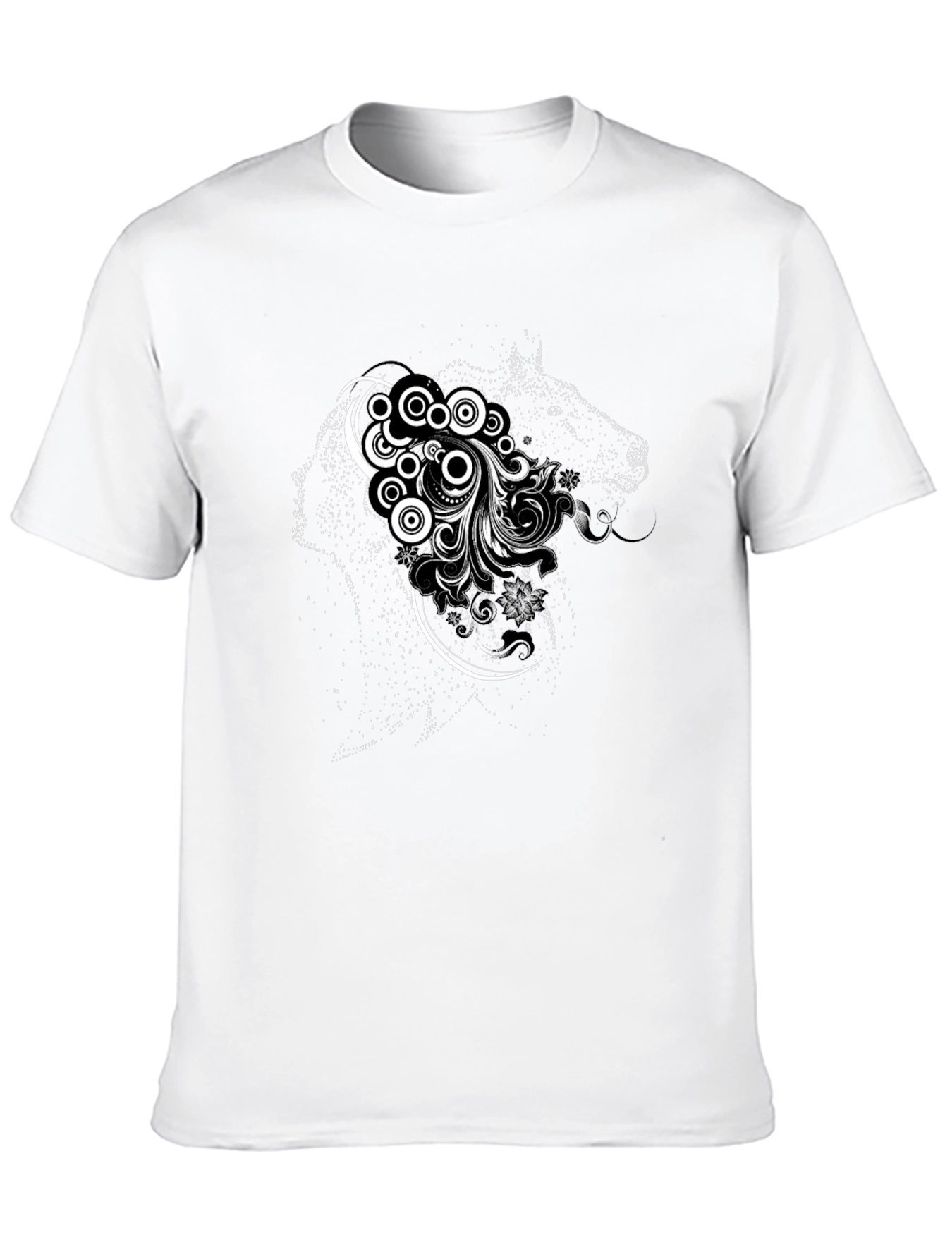 Wolf Spirit Graphic Tee - Black Cotton T-Shirt