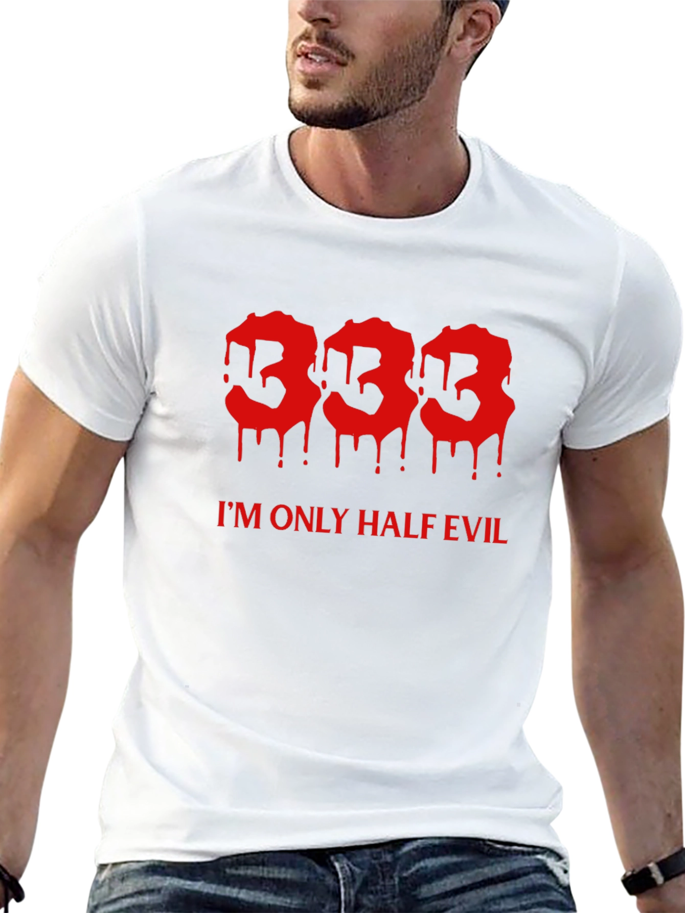 333 Half Evil Mens Black Tee
