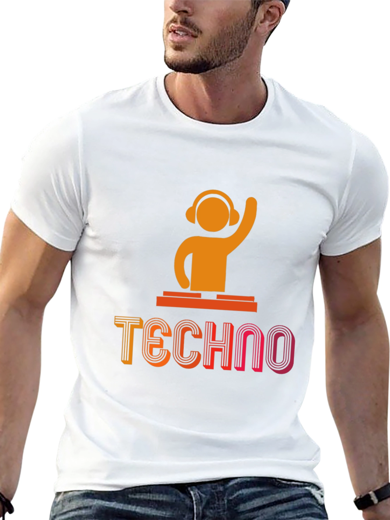 Techno DJ Graphic T-Shirt - Black