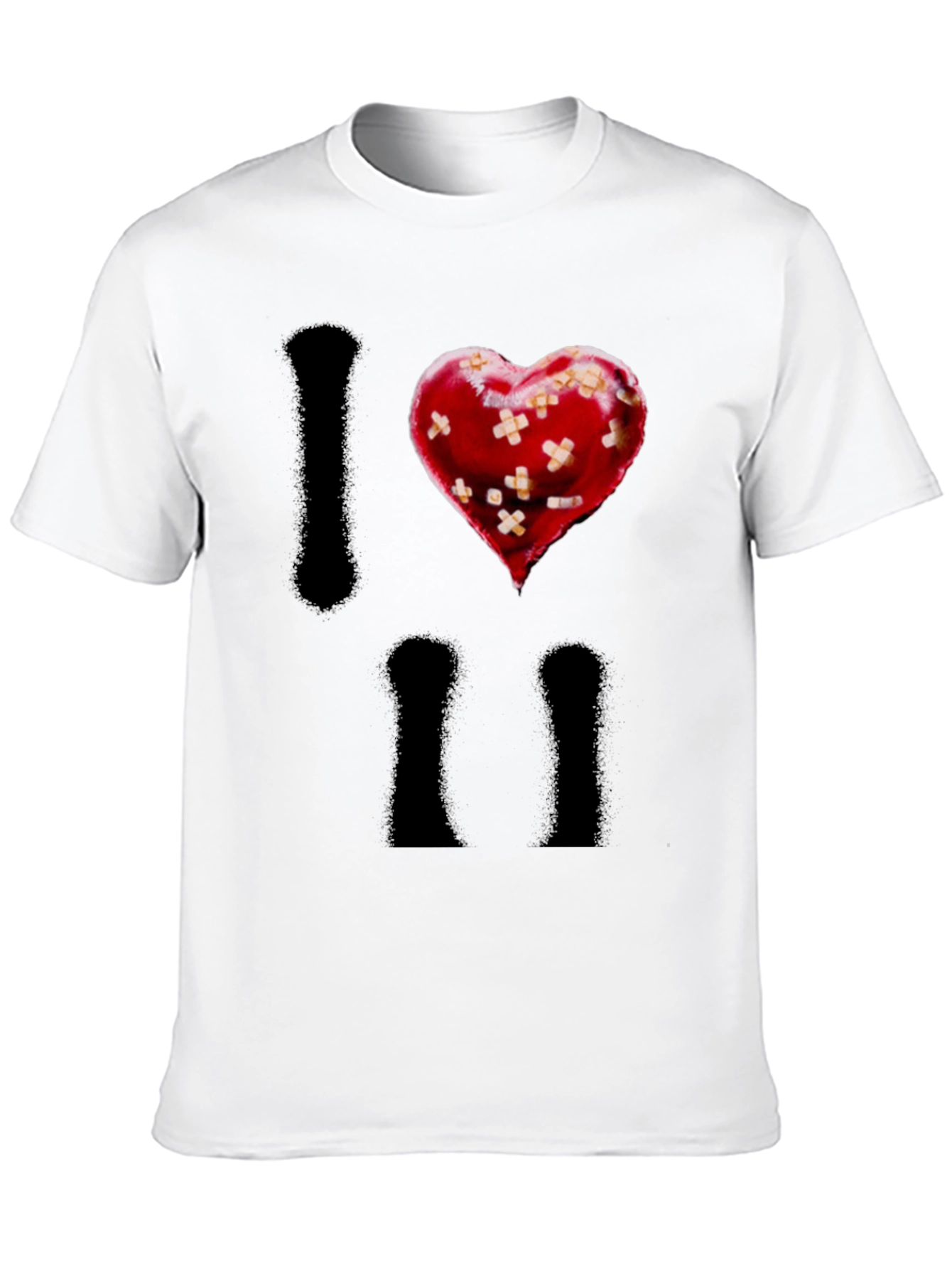 I Heart Bandages Mens Black T-Shirt