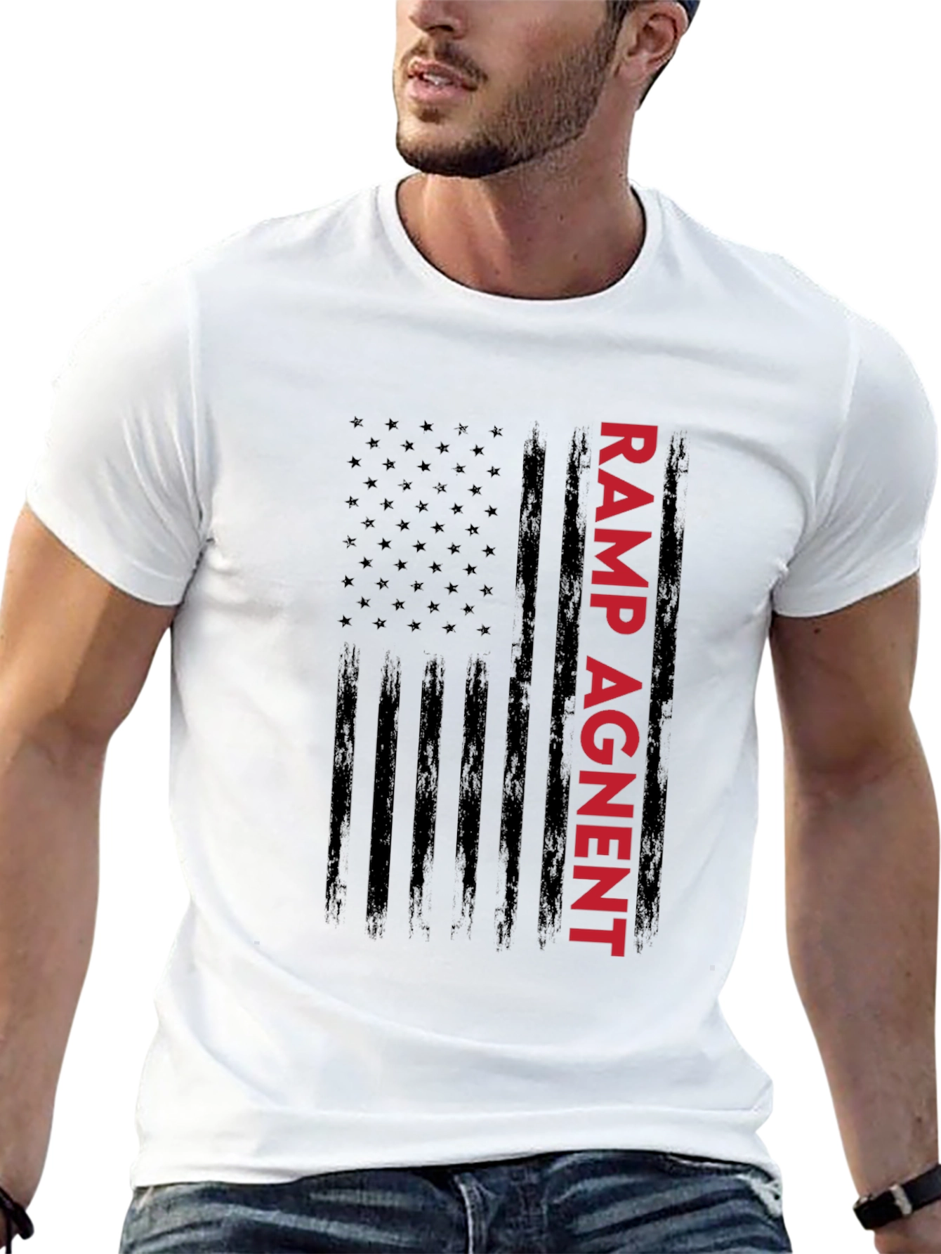 Ramp Agent American Flag Graphic Tee - Black
