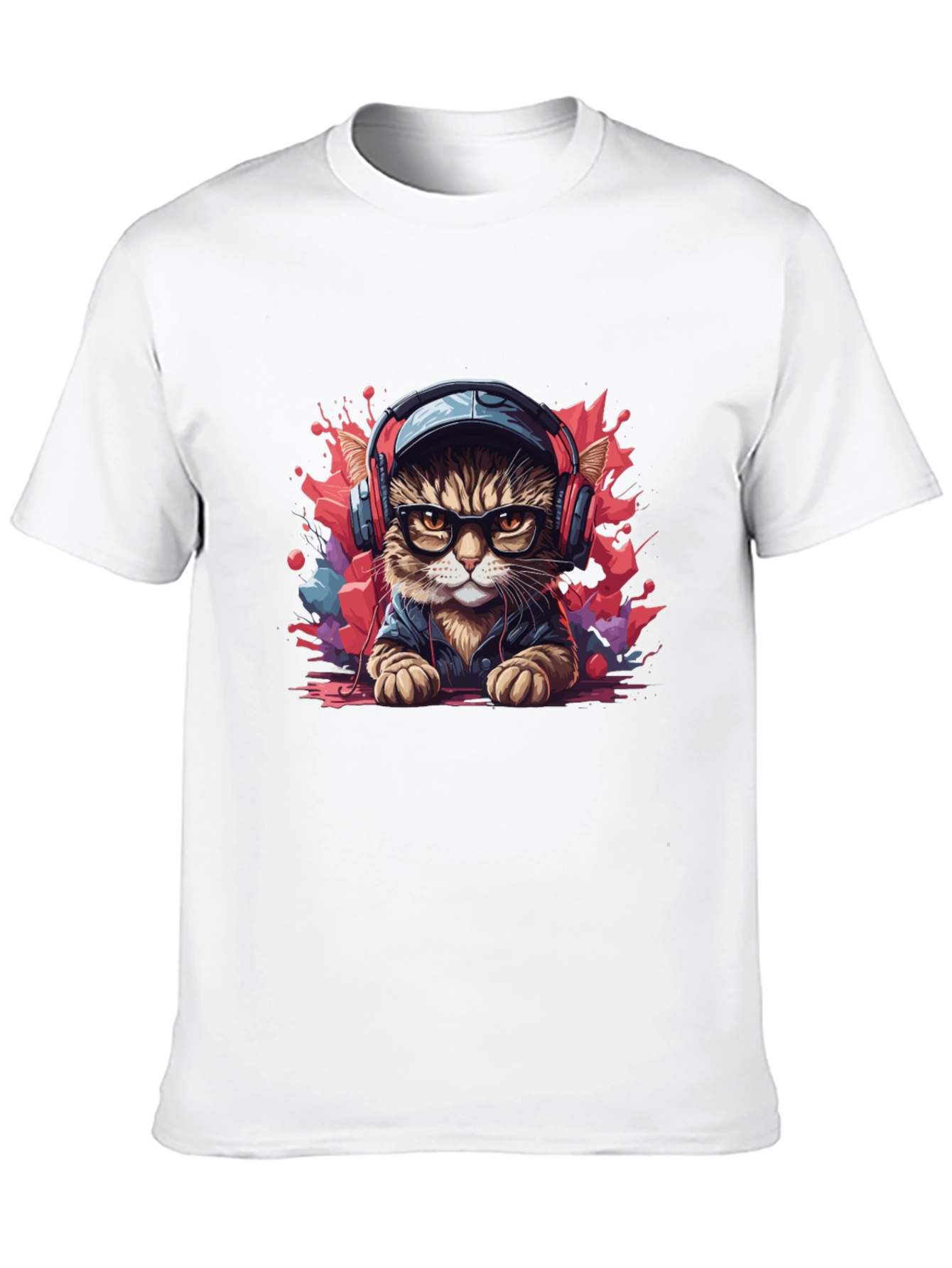 Cool Cat Graphic Tee - DJ Cat T-Shirt