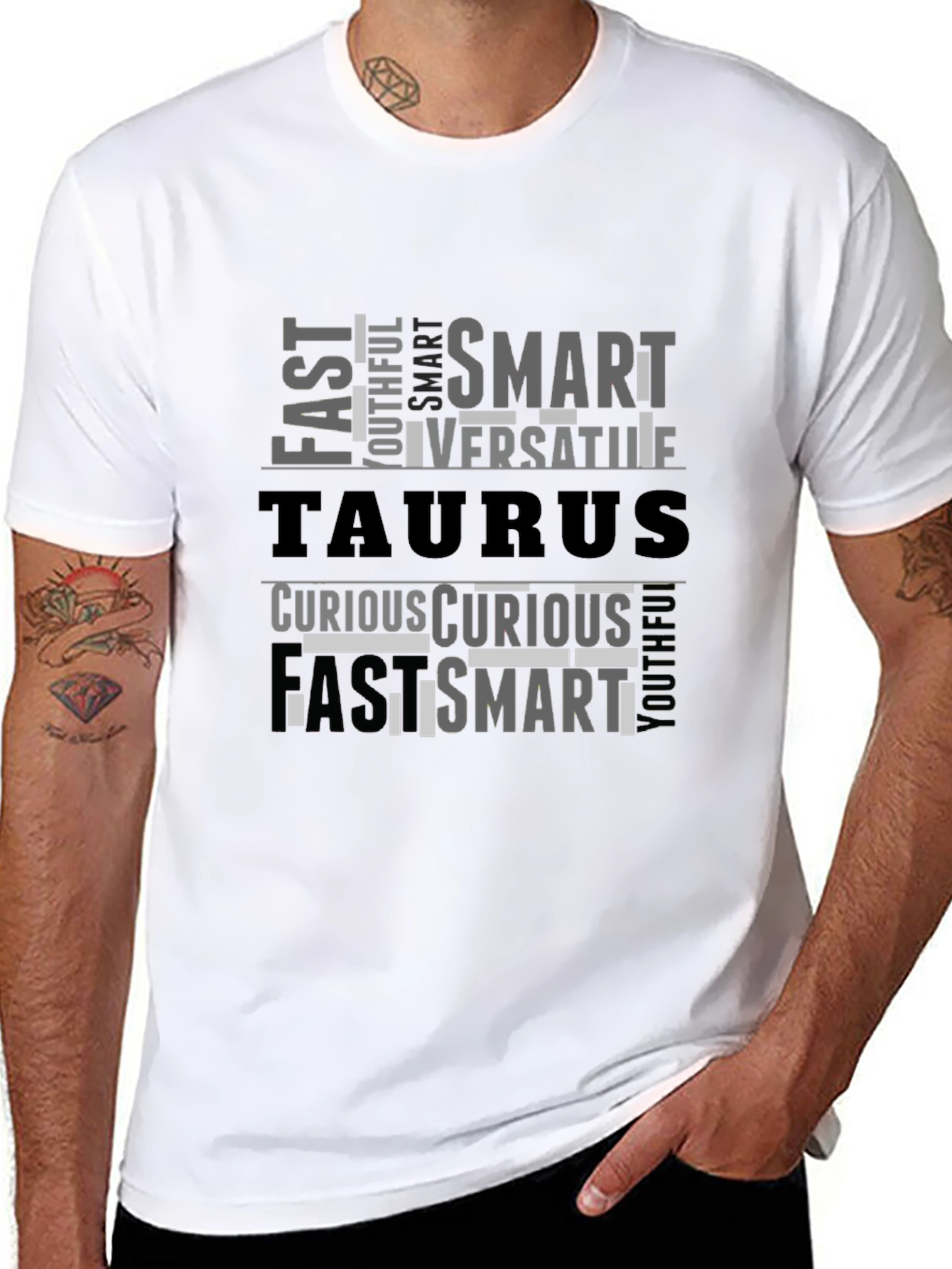 Taurus Zodiac Sign T-Shirt - Fast Smart Curious